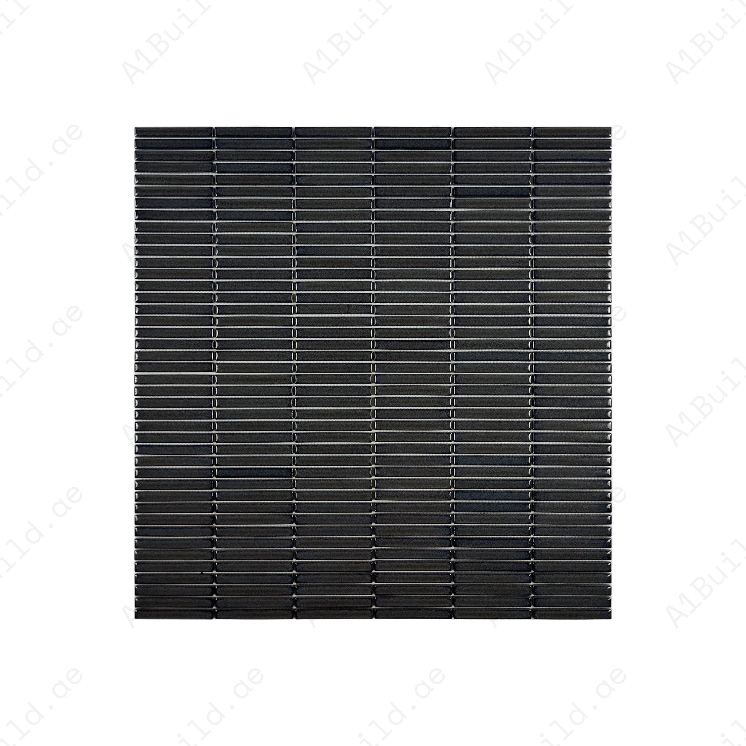 Aurora Strips Series Lava Gray Long Strip Glossy Glazed Porcelain Mosaic