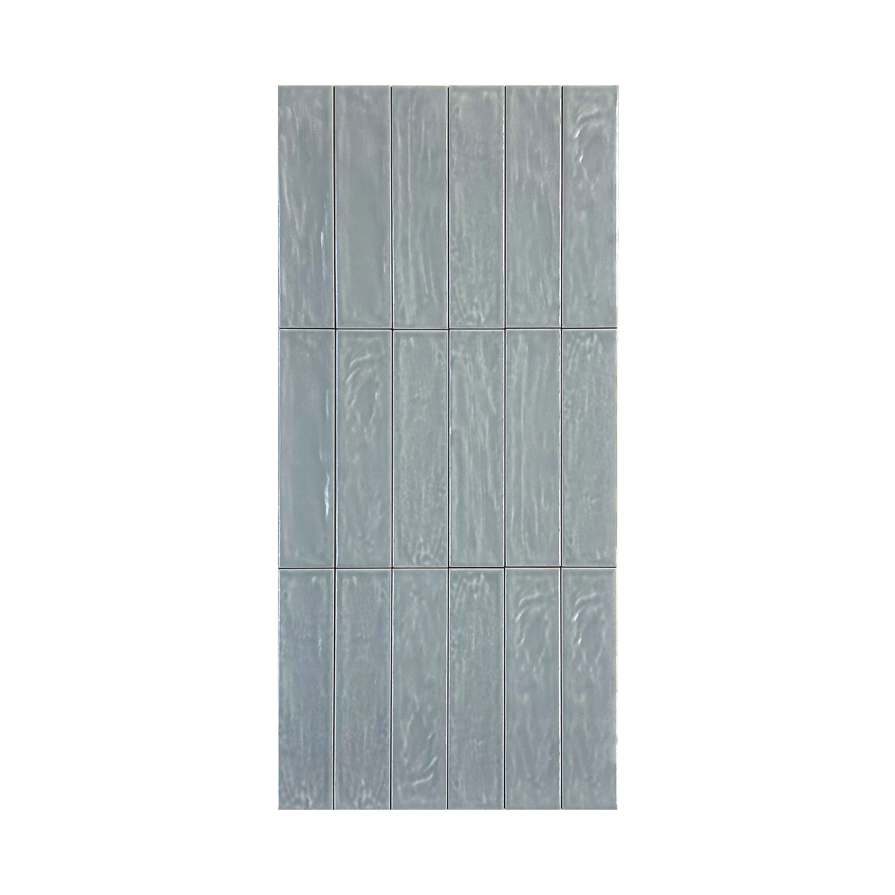 Grey Semimatte Pearlescent Ceramic Artisanal Tile