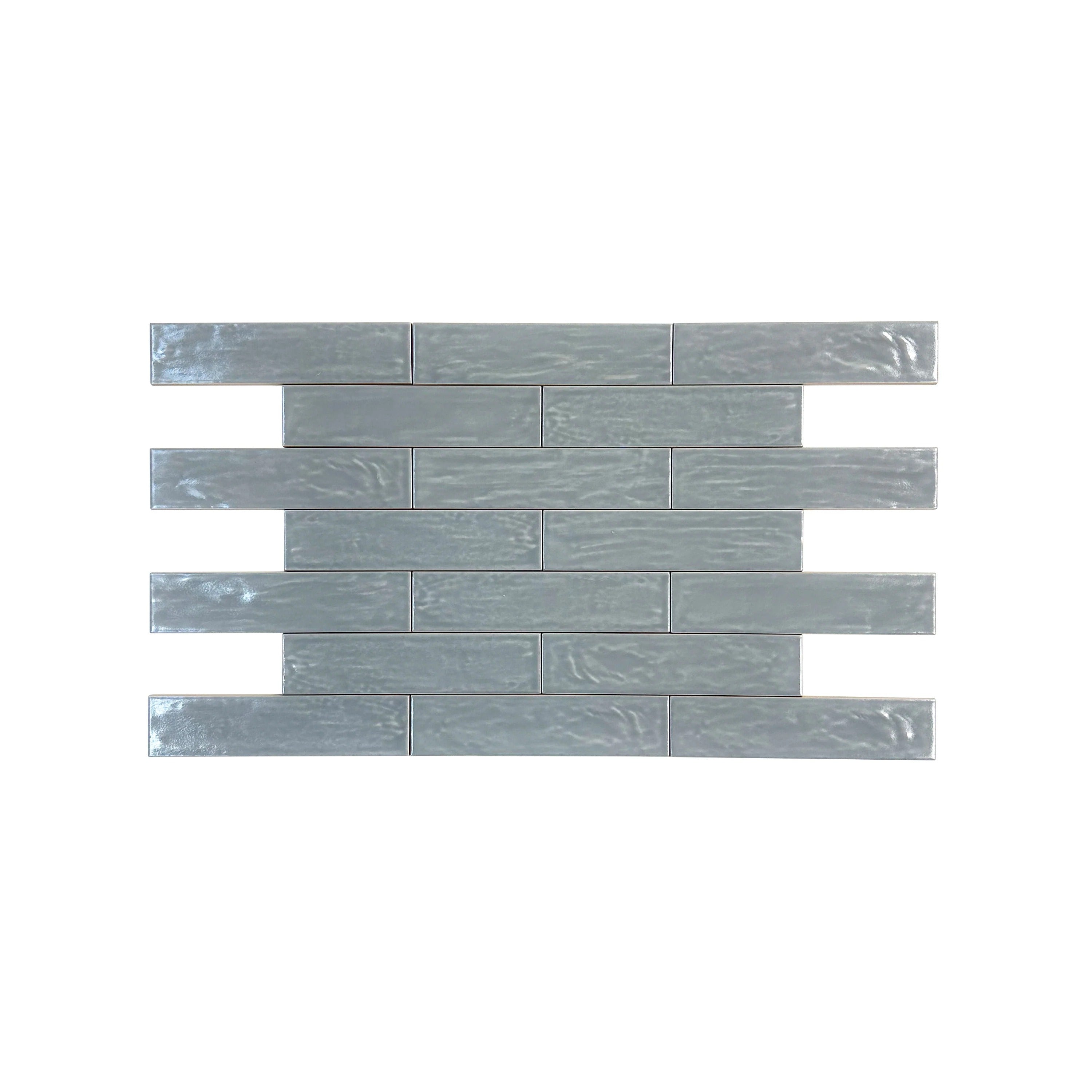Grey Semimatte Pearlescent Ceramic Artisanal Tile