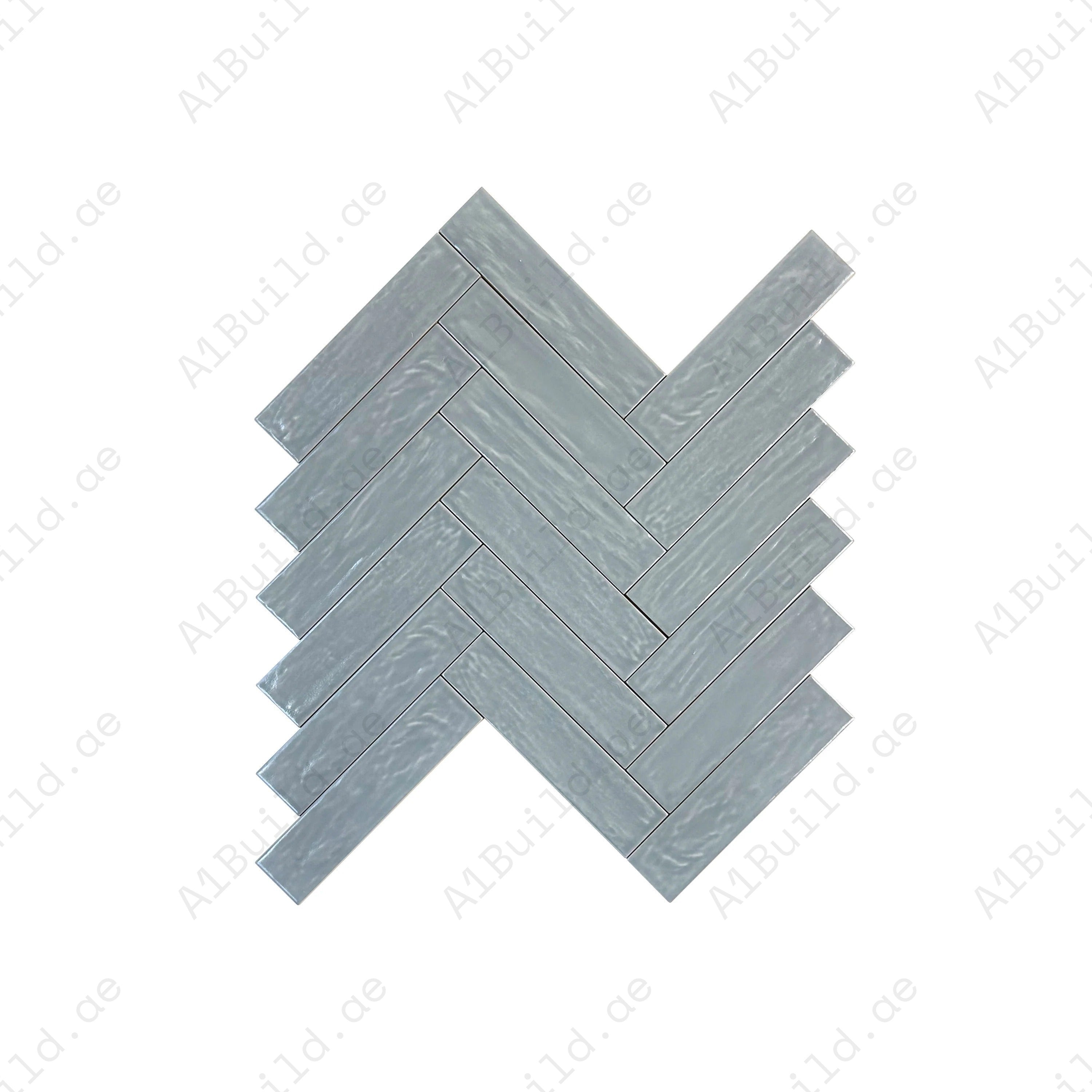 Grey Semimatte Pearlescent Ceramic Artisanal Tile