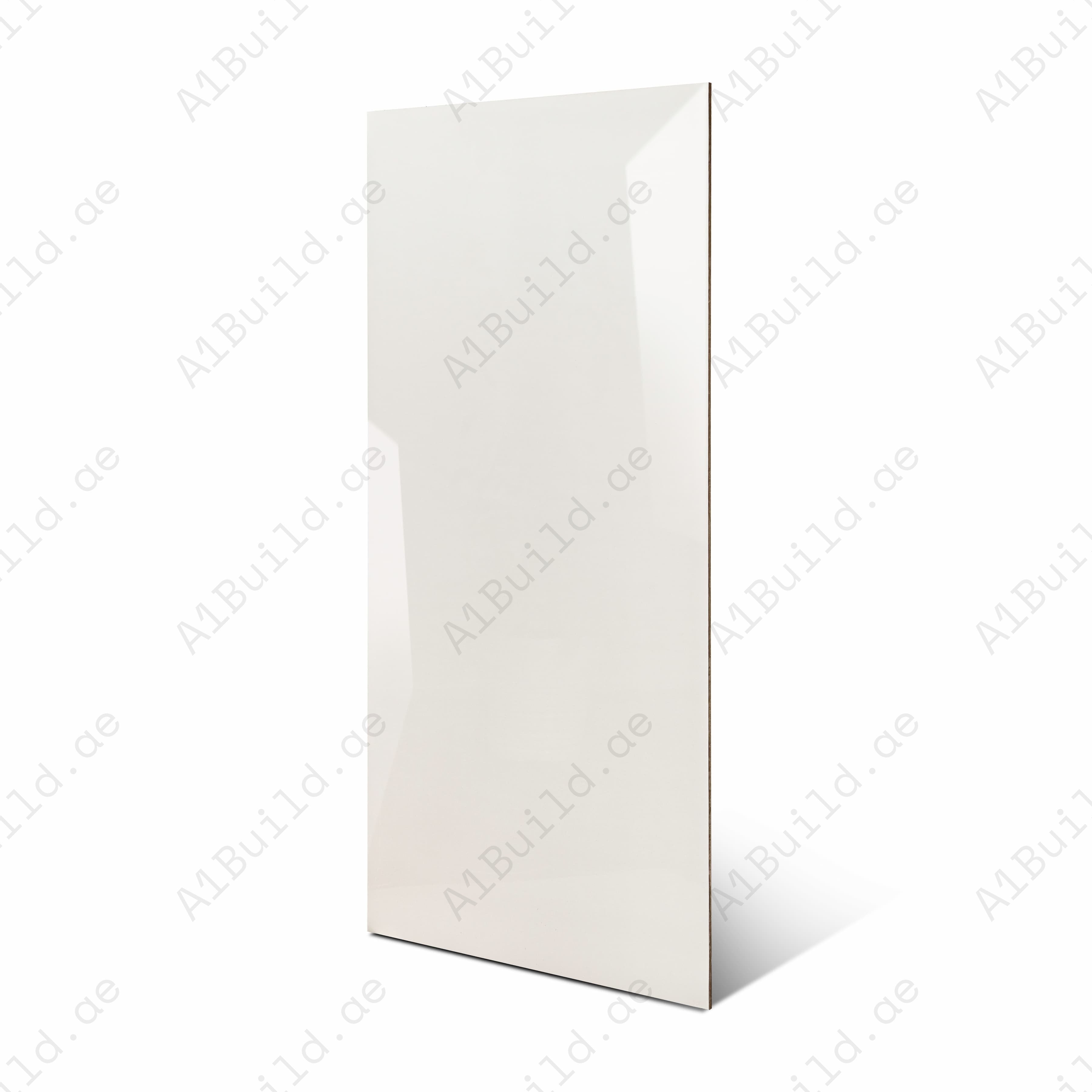 White Glossi High Gloss Porcelain Tile 60x120cm | Pure White Mirror Finish Large Format Floor & Wall Tile | Bright Luxury Interiors UAE