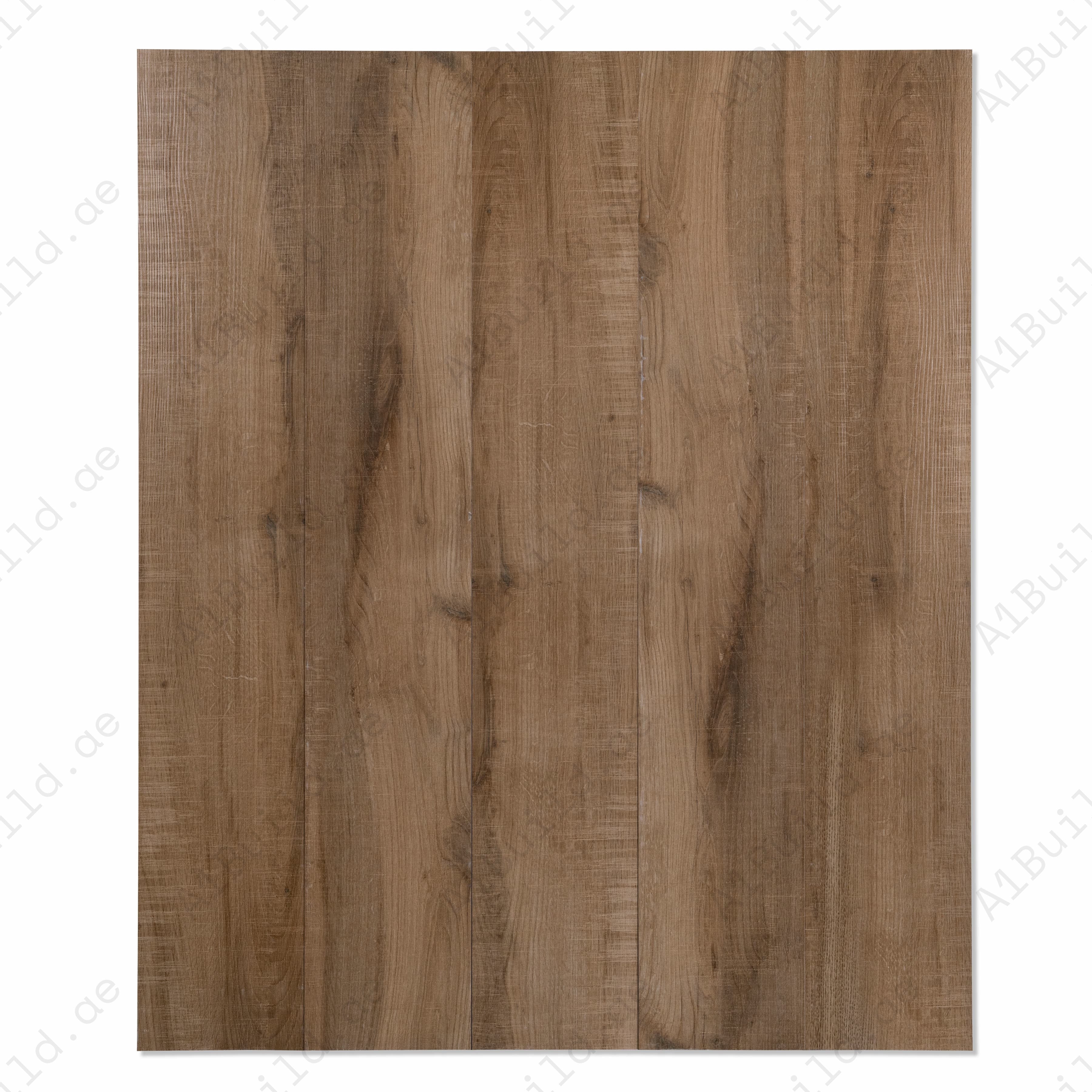 Close-up view of Columbia Marron plank tile showing authentic oak knots and grain
