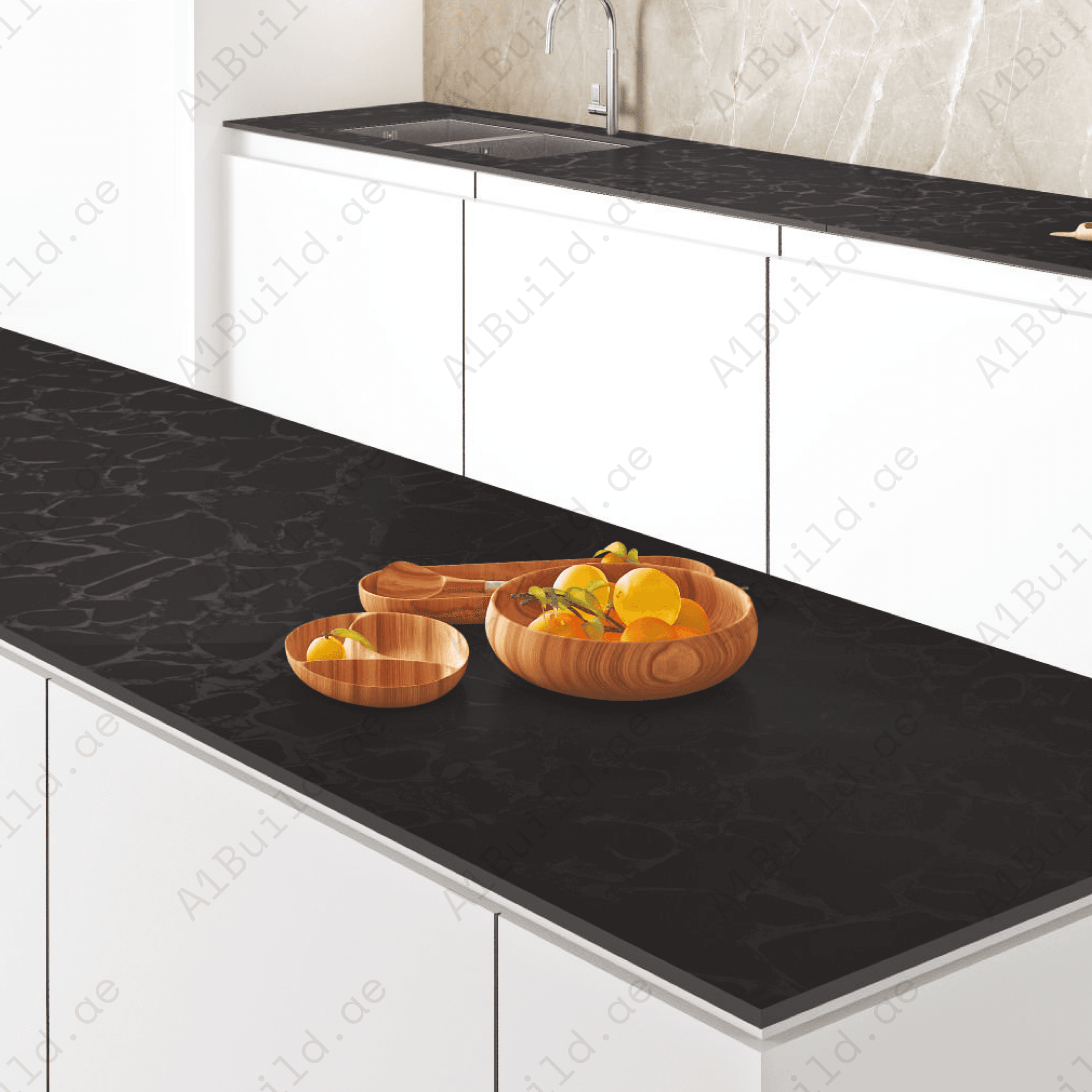 Angel Black (80x240cm 15mm Random Carving Matt Finished Indoor Floor, Wall & Counter Slabs)