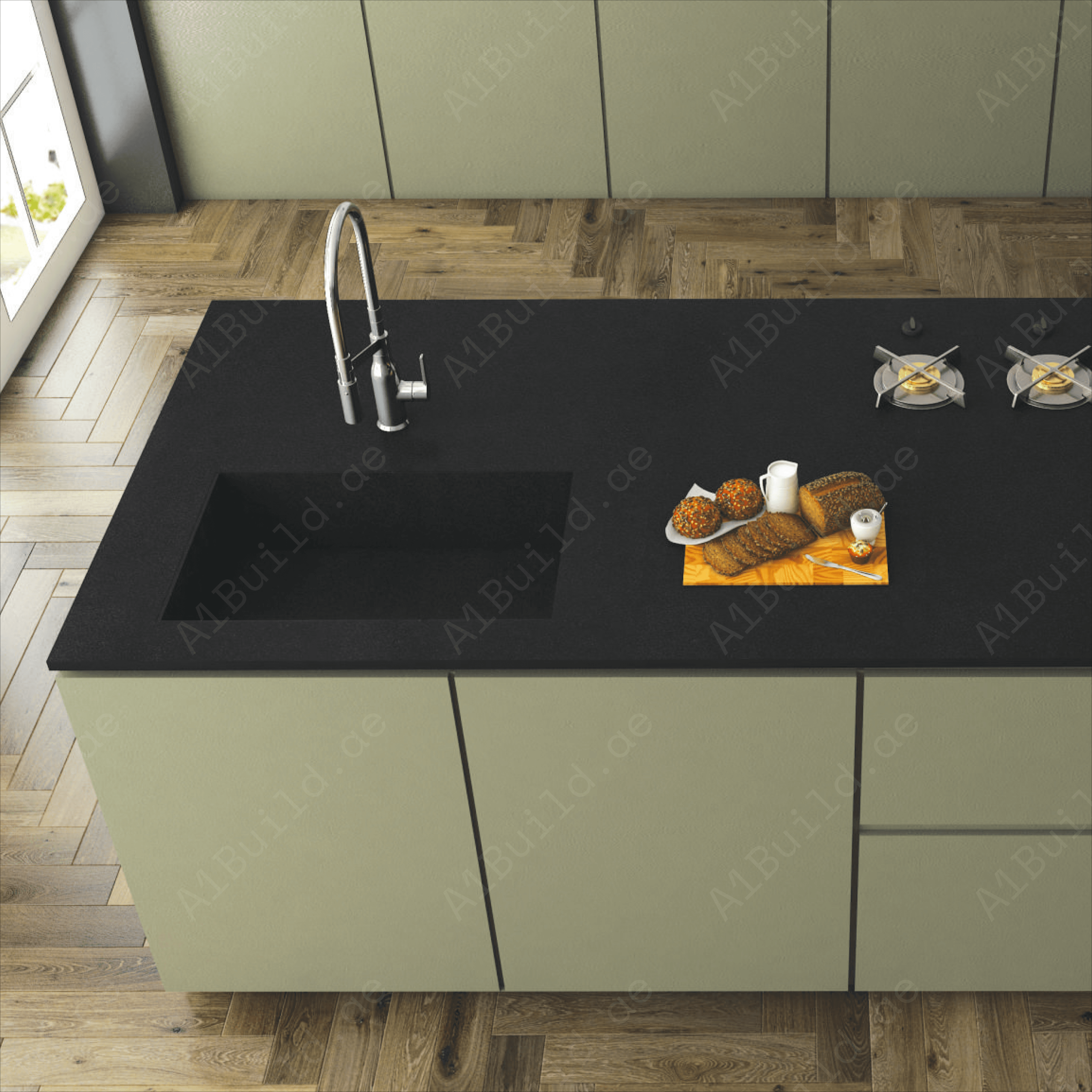 Crystal Black Matt (80x240cm 15mm Random Matt Finished Indoor Floor, Wall & Counter Slabs)