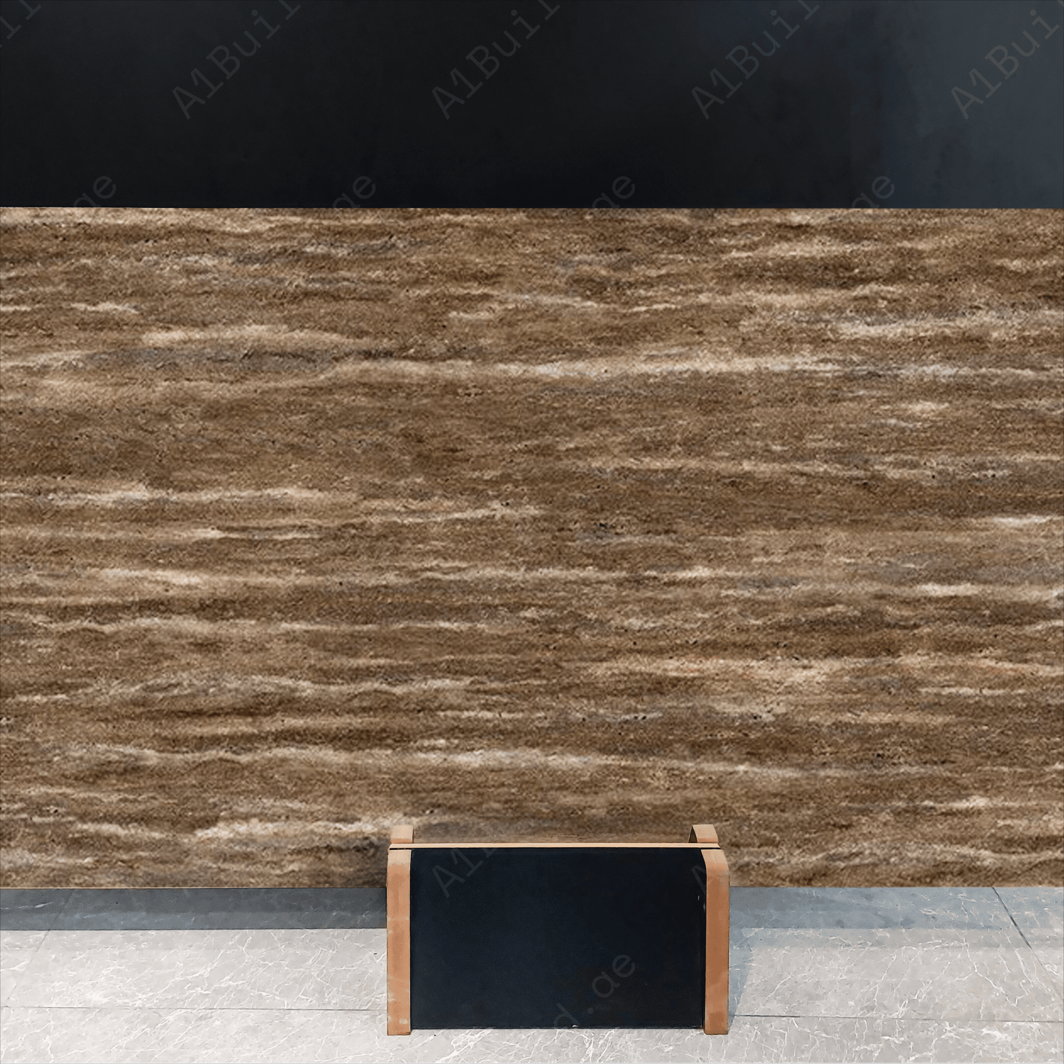 Travertino Texo Brown (80x160cm 09mm random High Polished indoor floor & wall tiles)
