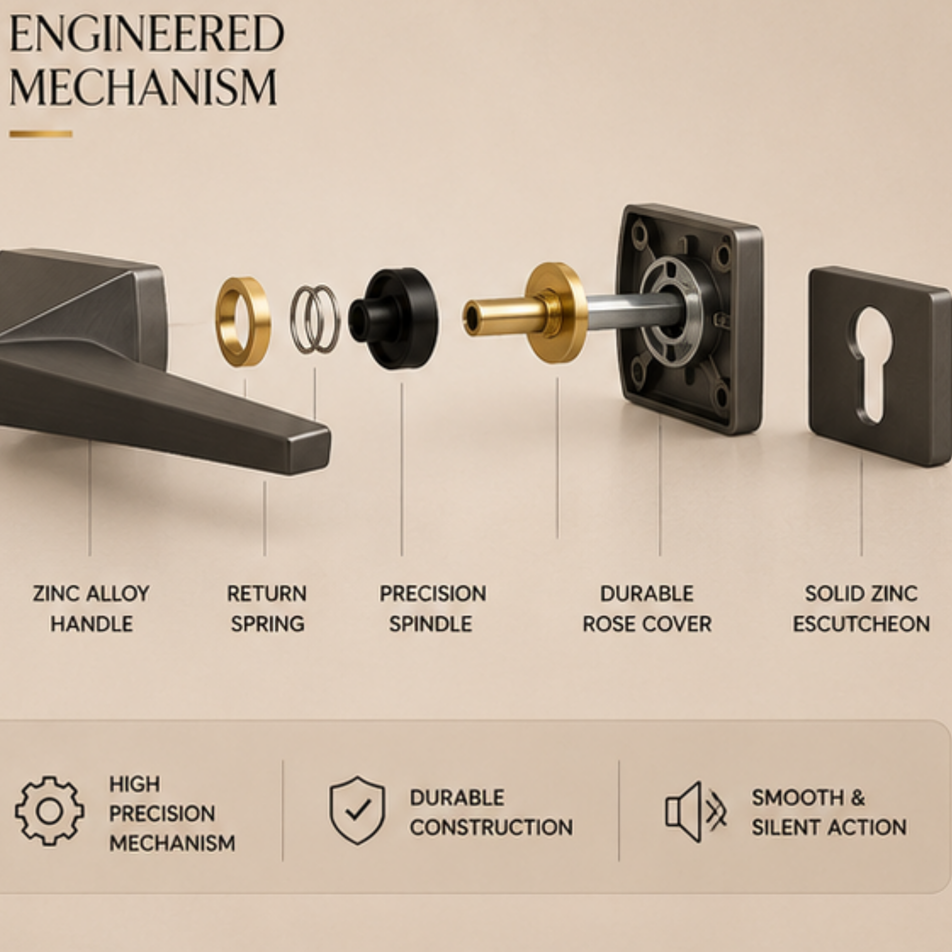 ZR230470 – Imperial Arc Luxury Zinc Alloy Door Handle