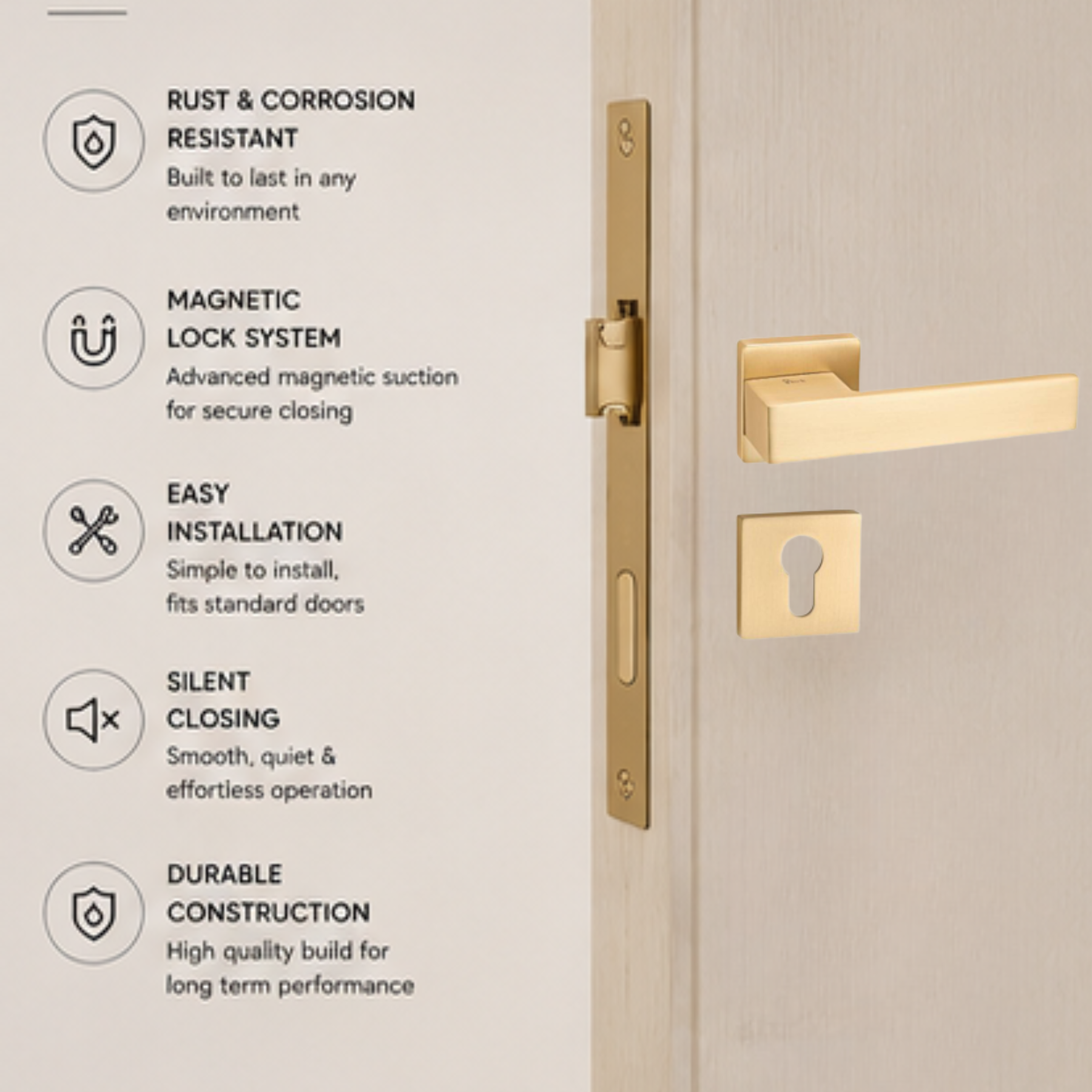 CyLenk Flerk Luxury  ZINC ALLOY ZR180603 Door Handle - PVD coating technology
