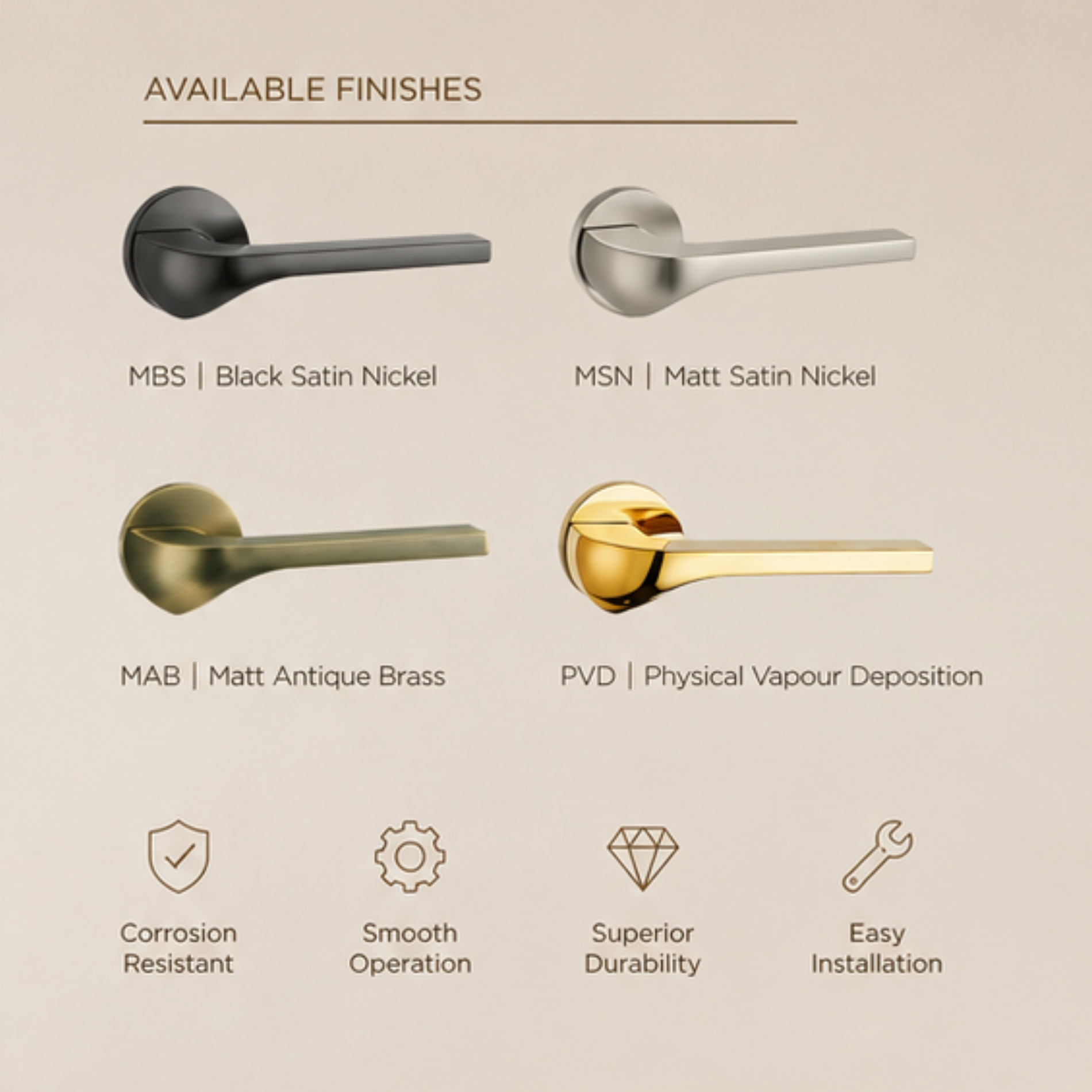 ZR180701 – Luxury Zinc Alloy Door Handle | PVD Premium Finish