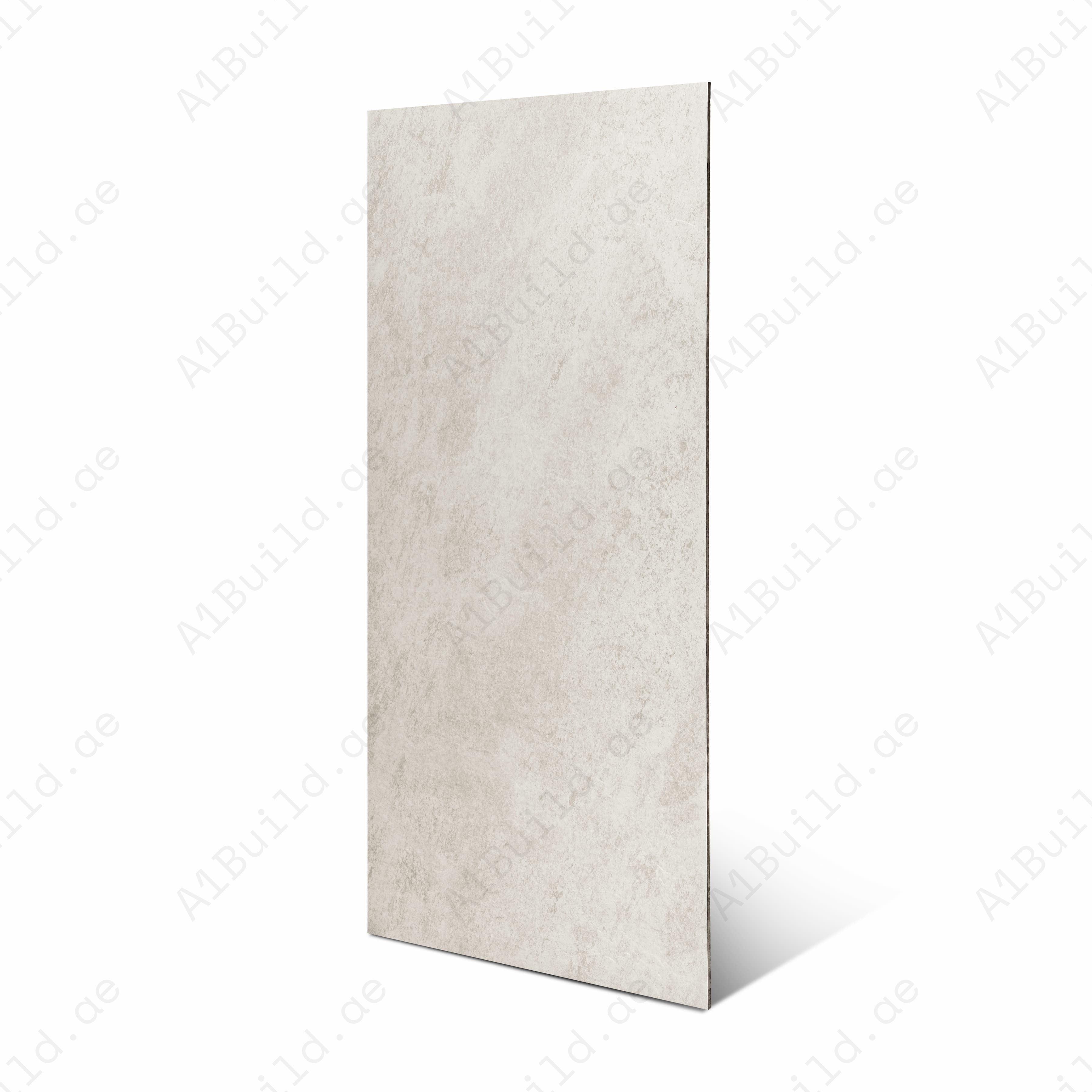 Volcanic Grey Matte Porcelain Tile 60x120cm | Soft White Stone Concrete Look | Large Format Floor & Wall Tile | Light Neutral Flooring UAE