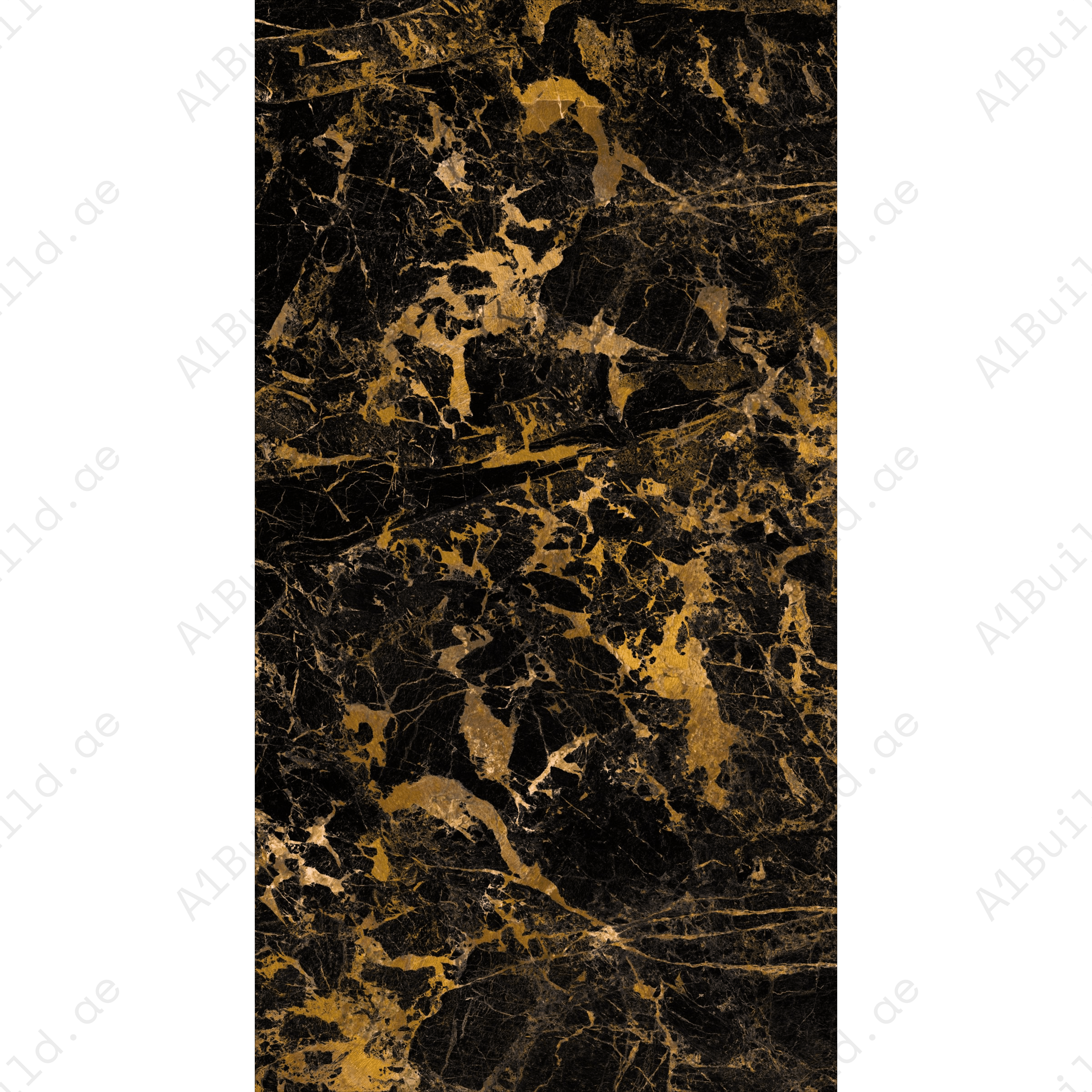 Black Gold 160x320cm 06mm – Book-Match Glossy Porcelain Tile