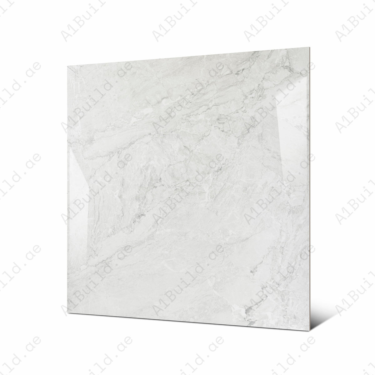Silver Fume Glossy Porcelain Tile 120x120cm — Misty Silver Marble Look Floor & Wall Tile UAE