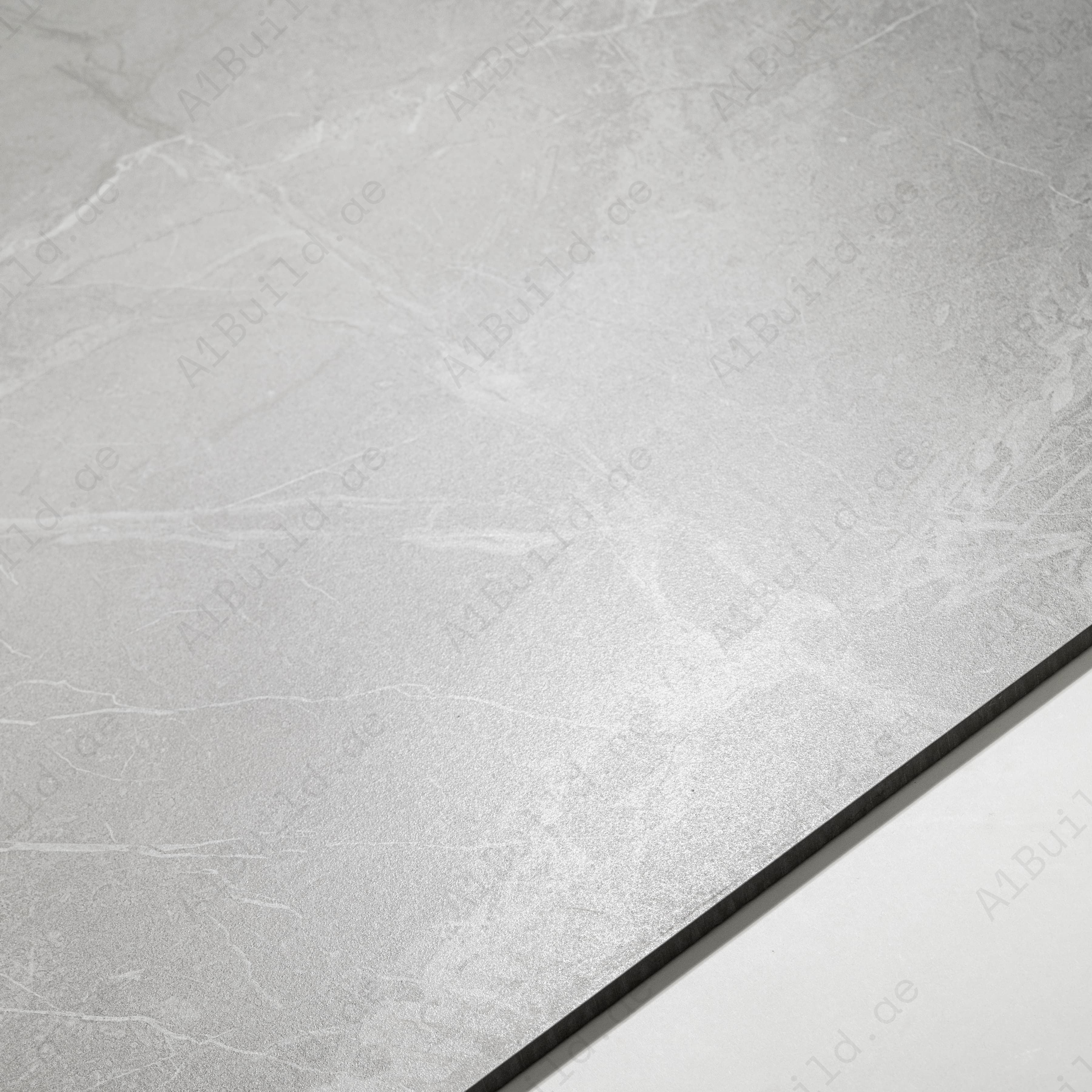BRGris Light Grey Matte Porcelain Tile 60x120cm | Silver White Veined Marble Look Large Format | Contemporary Floor & Wall Tile UAE