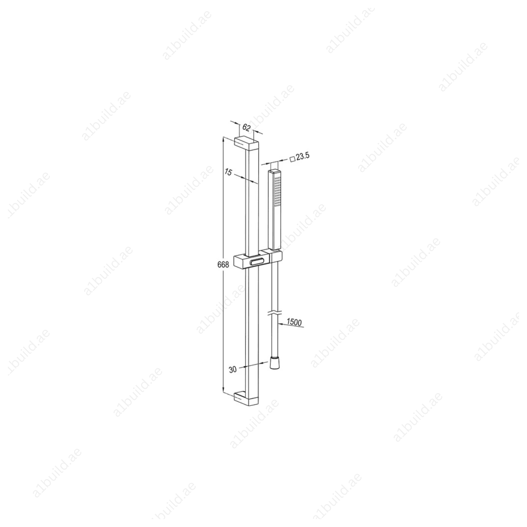 1S Shower Set DN15 L with Rain Shower Chrome