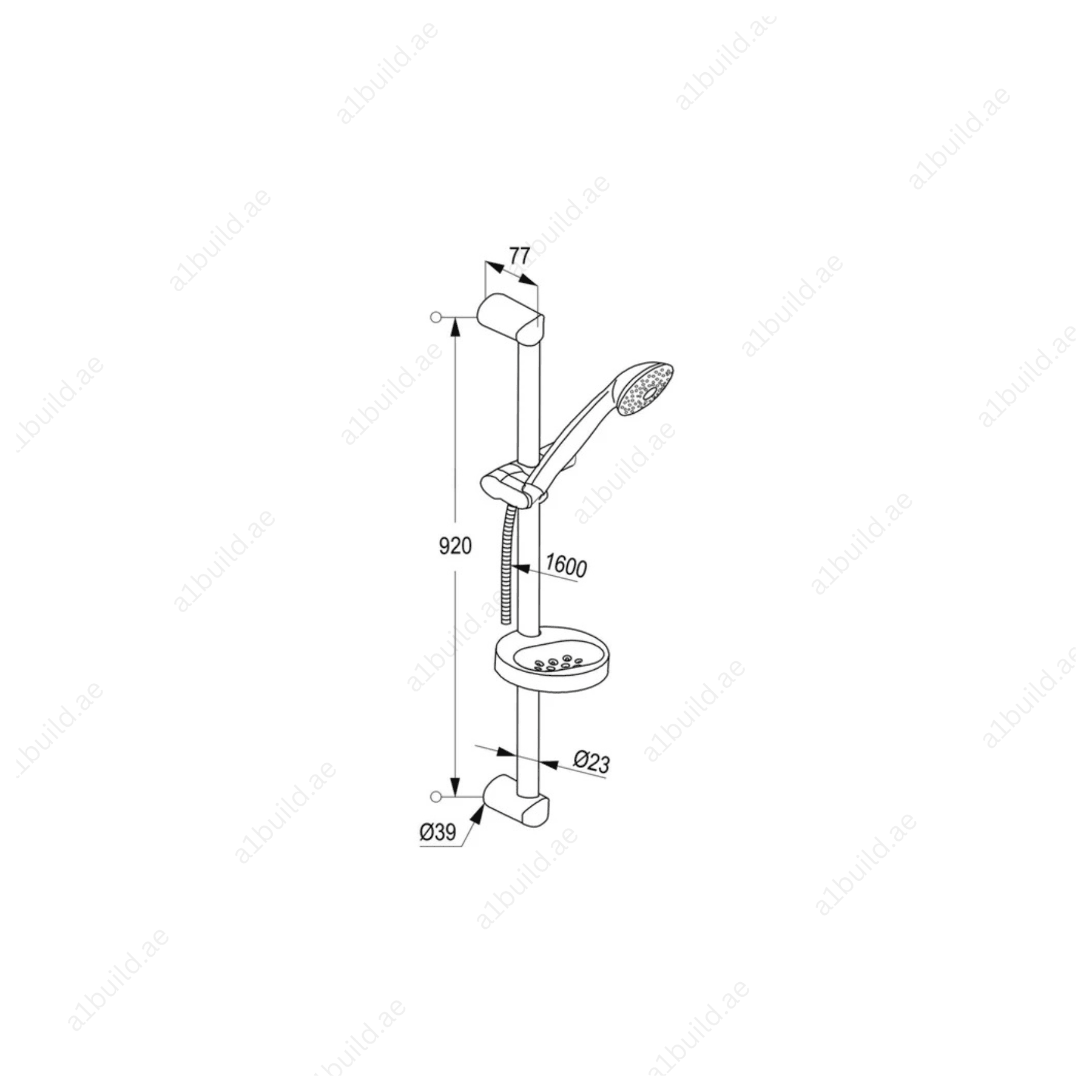 1S Shower Set L 900 mm Chrome with Quick Lime Deposit Cleaning System