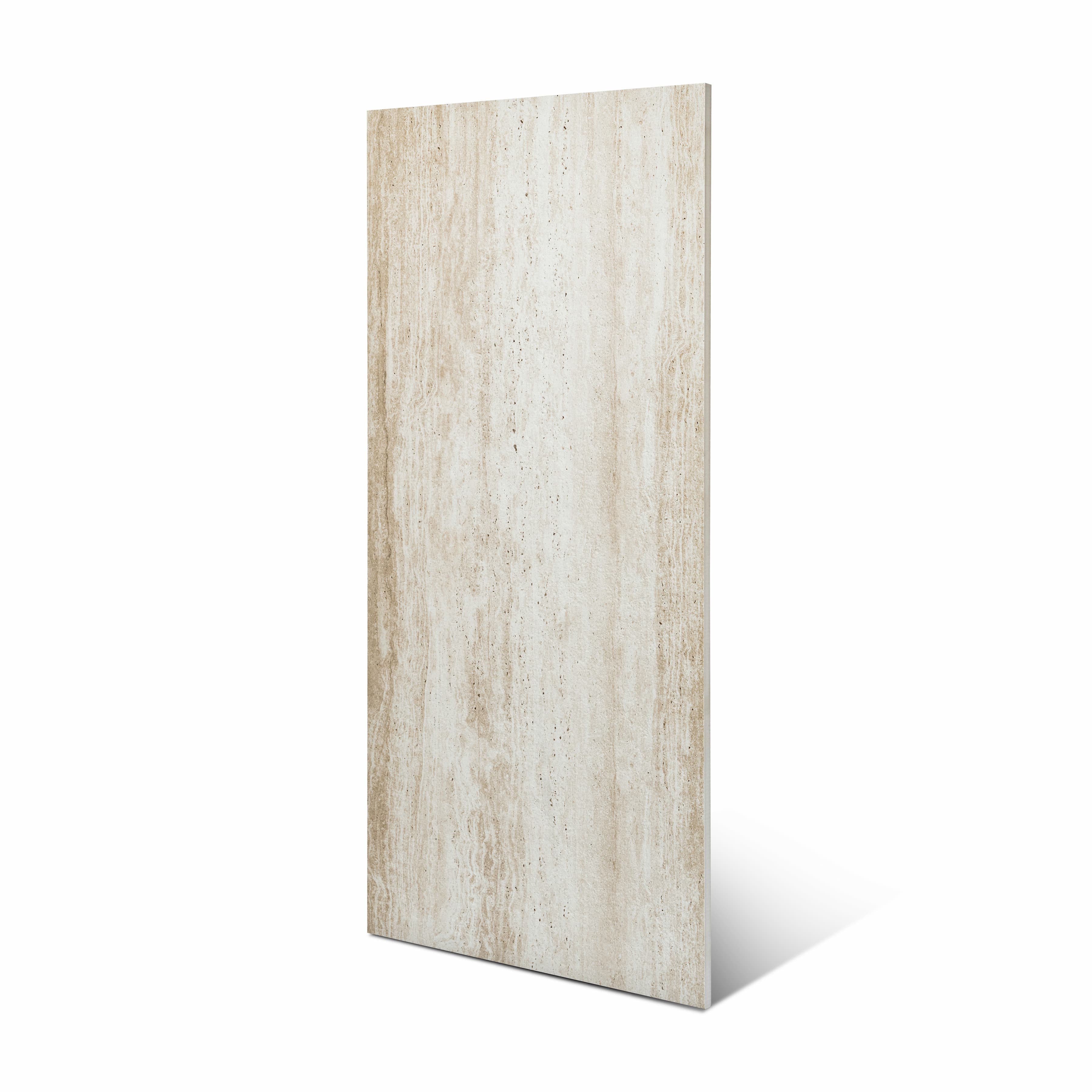 Travertine Mist matt porcelain tile 60x120cm x 2mm with elegant stone look. Durable large format tile ideal for modern floors and walls in residential spaces.