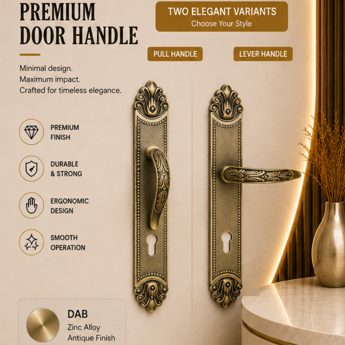 HP.9218.9304/300 – Premium Zinc Alloy Door Lock (DAB-L)