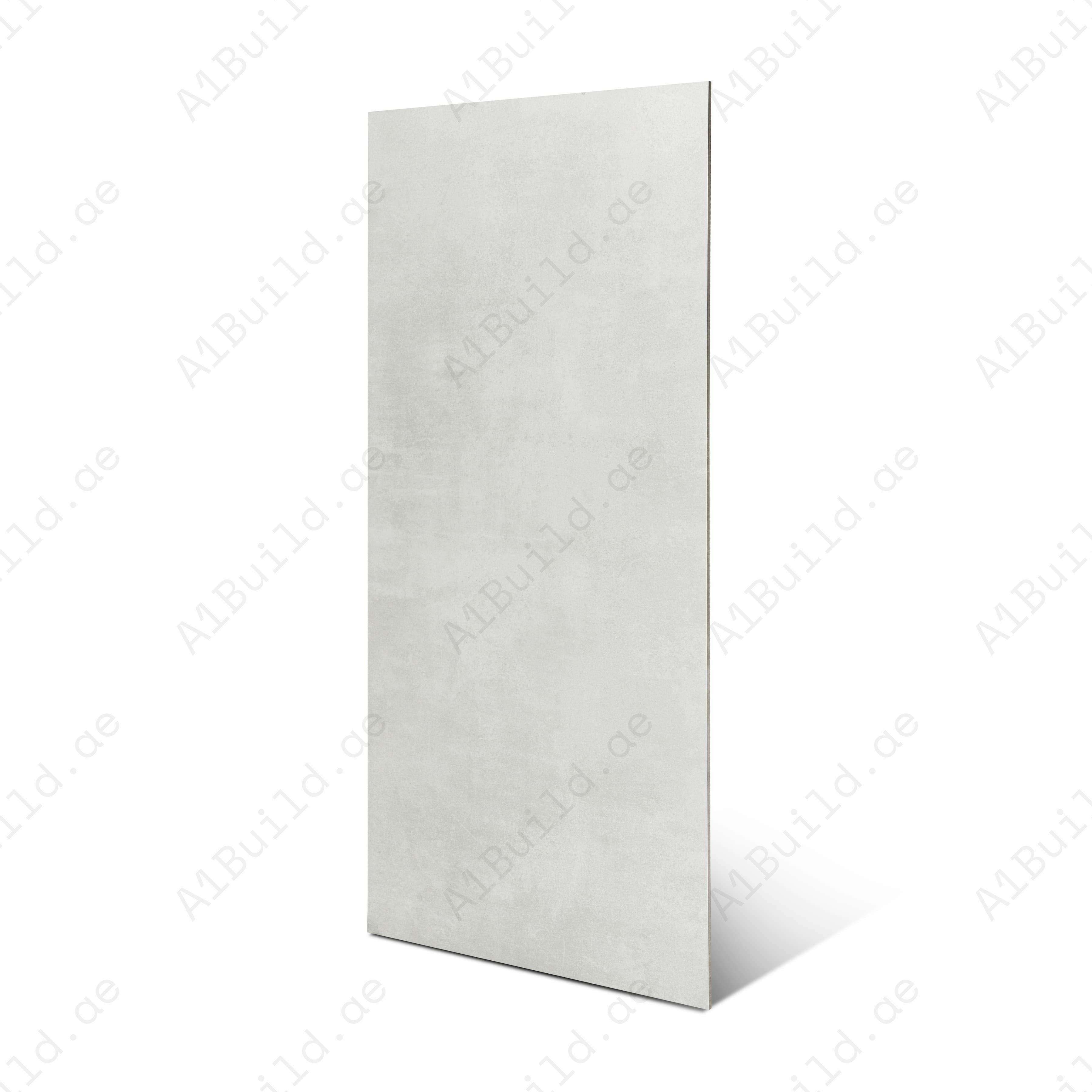 Brushed Binco Light Grey Matte Porcelain Tile 60x120cm | Micro Cement Concrete Look Large Format Floor & Wall Tile | Soft Neutral Flooring UAE