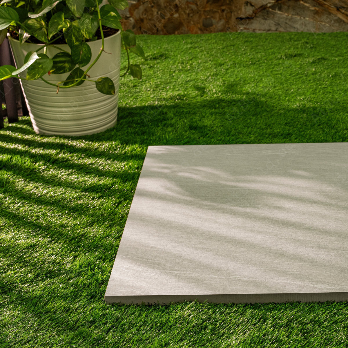 Berg Stone Grey matt porcelain tile 60x120cm x 2mm with natural stone texture. Durable large format tile perfect for modern floors and stylish interior walls.