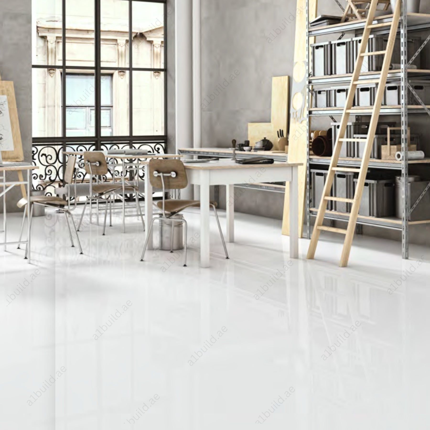 Robinson White (80x160cm 09mm random Polished indoor floor & wall tiles)