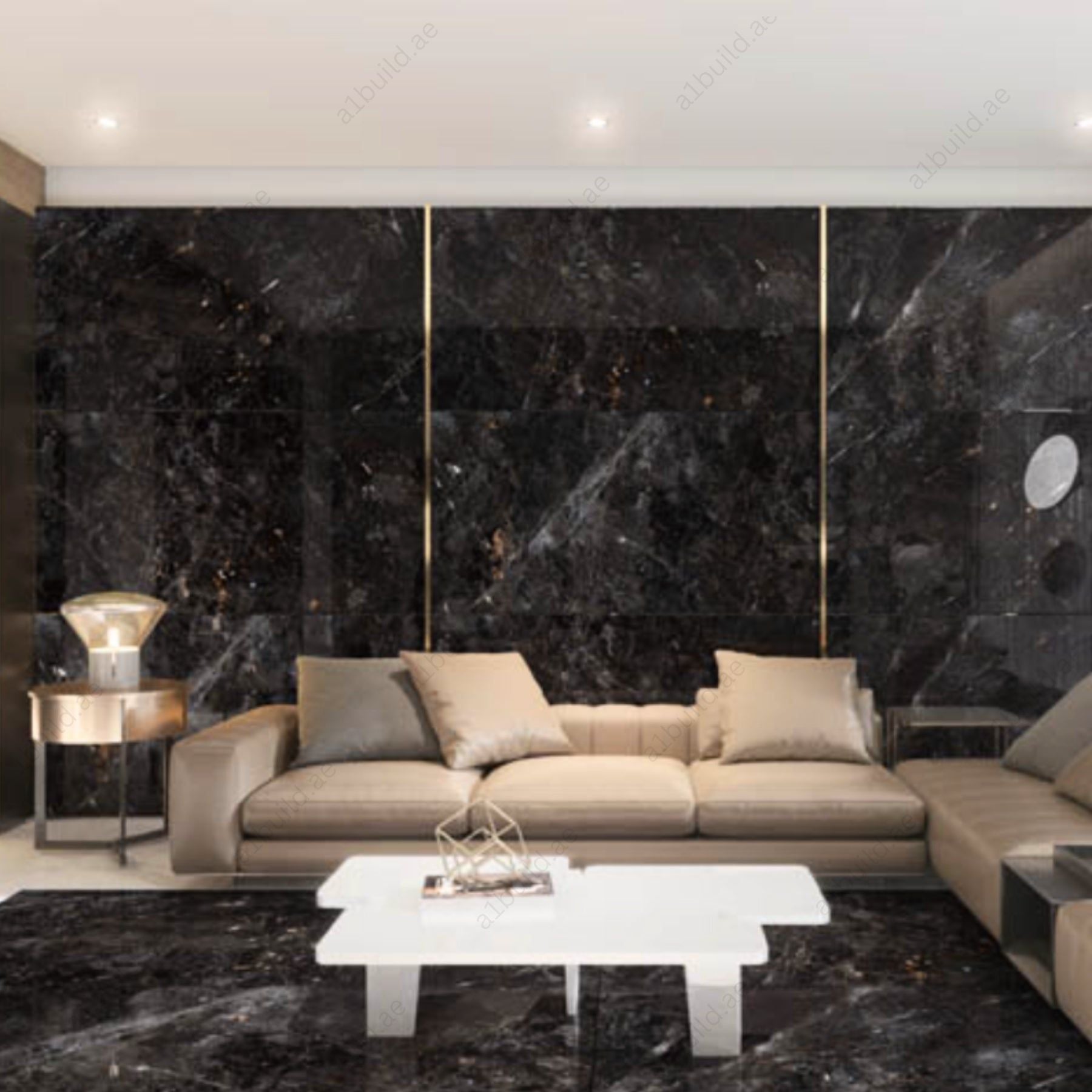 Africano Nero (80x160cm 09mm random High Polished indoor floor & wall tiles)