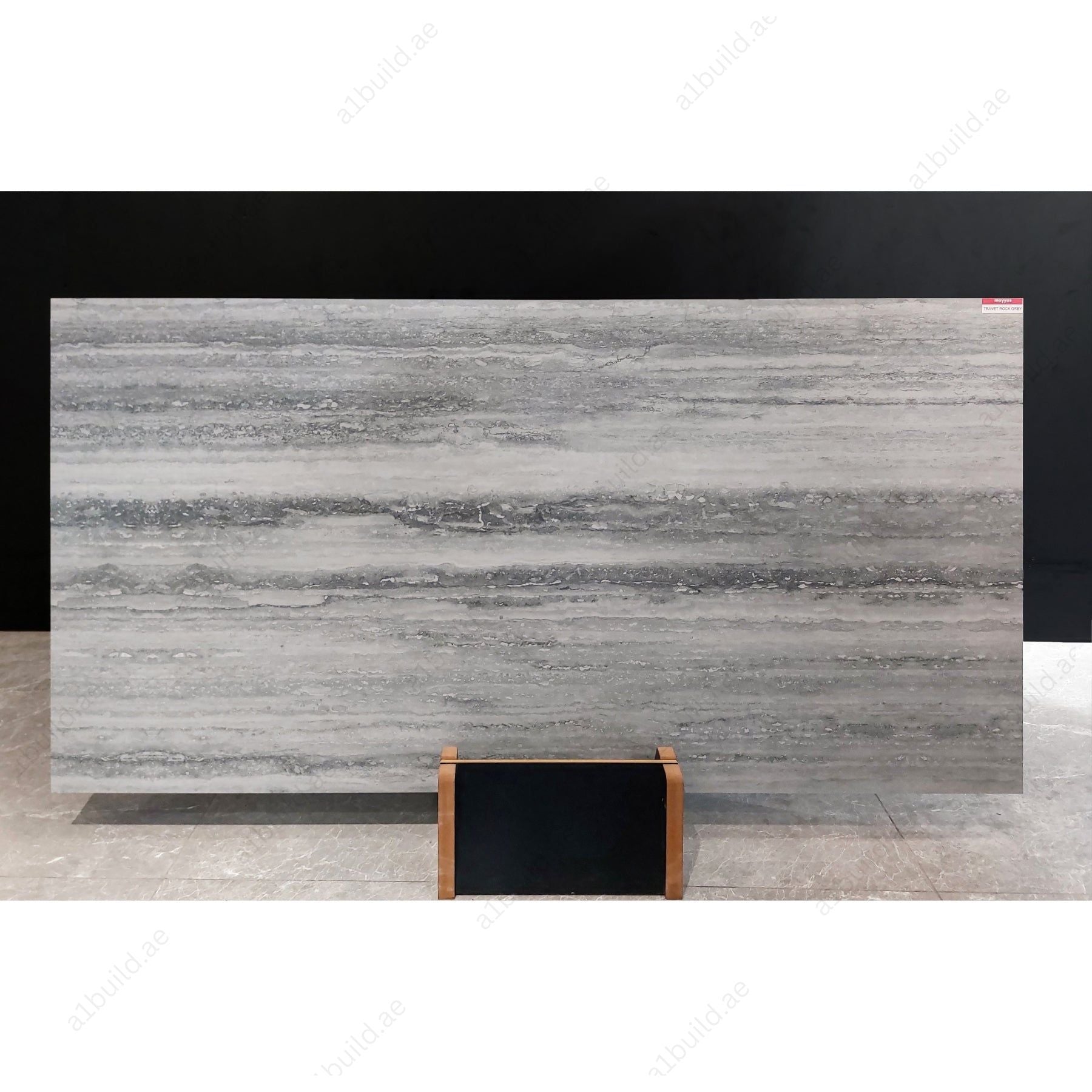 Travert Rock Grey (80x160cm 09mm random carving matt finished indoor floor & wall tiles)