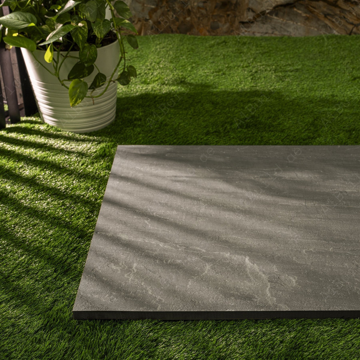 Kandra Grey Stone Look Porcelain Tile 60x120cm 20mm Thickness