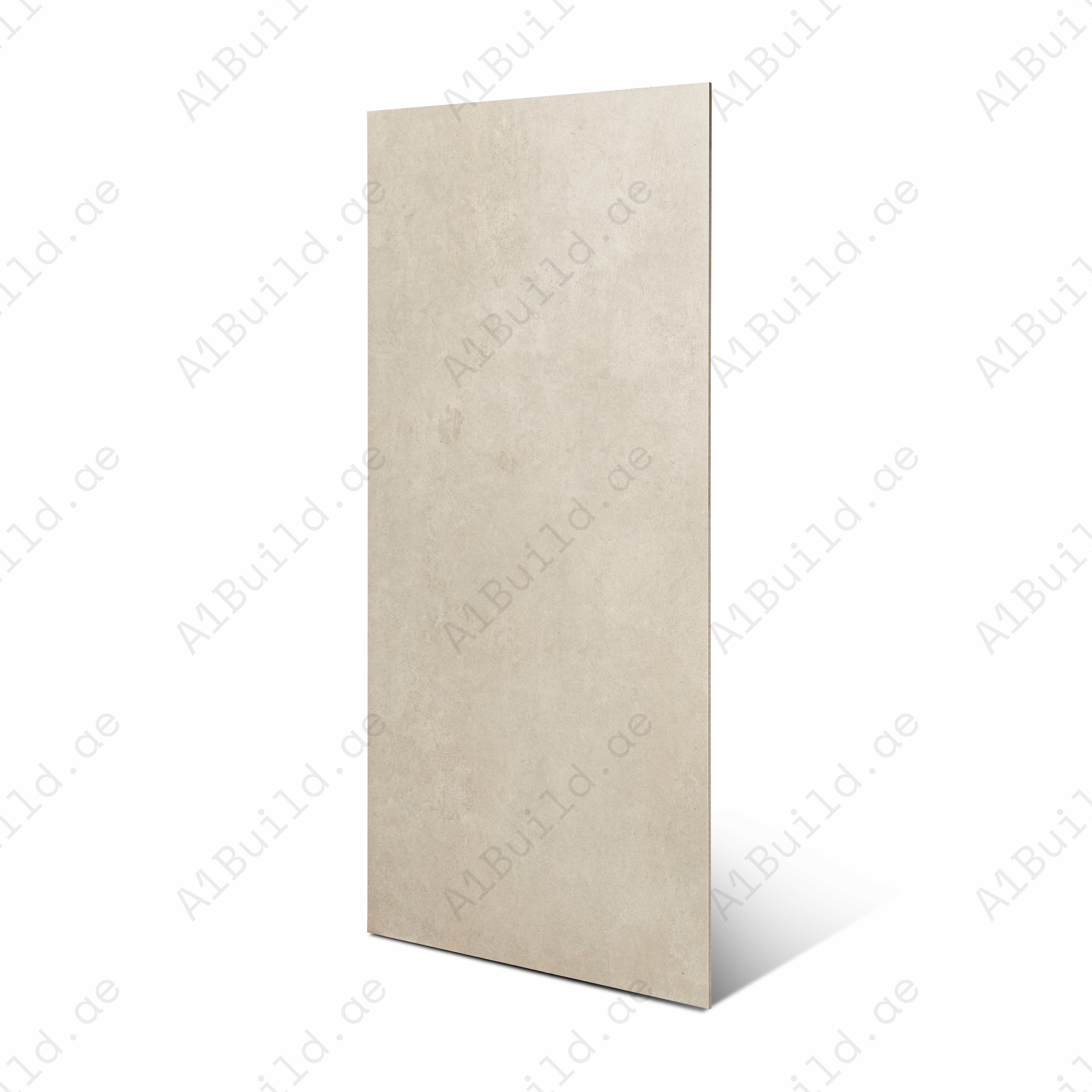 NI Ivory Matte Porcelain Tile 60x120cm | Concrete Look Large Format Floor & Wall Tile | Minimal Neutral Tone Flooring UAE Dubai Abu Dhabi