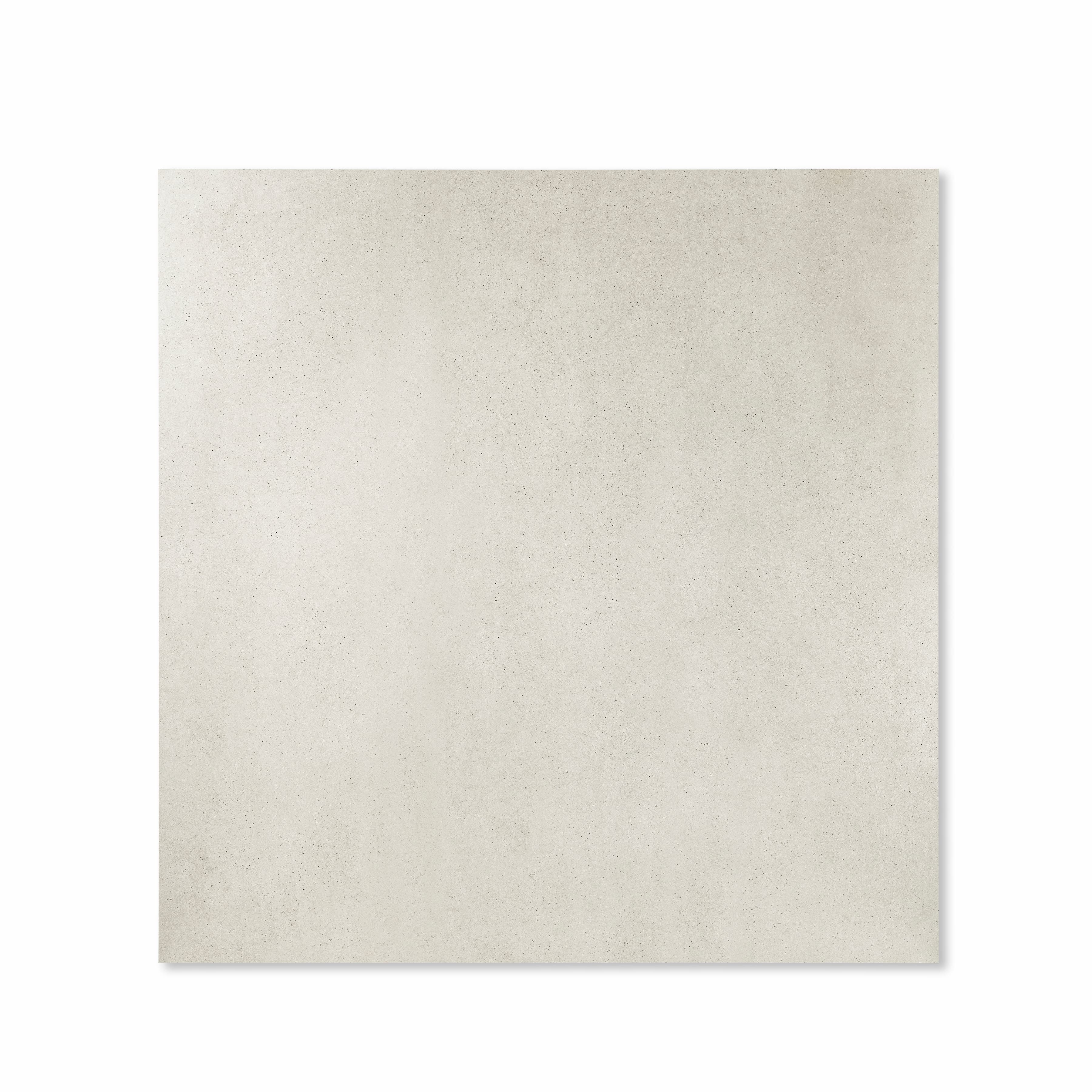Top view of Vera Grey light grey porcelain floor tile 120x120cm with terrazzo-style dark speckled grain