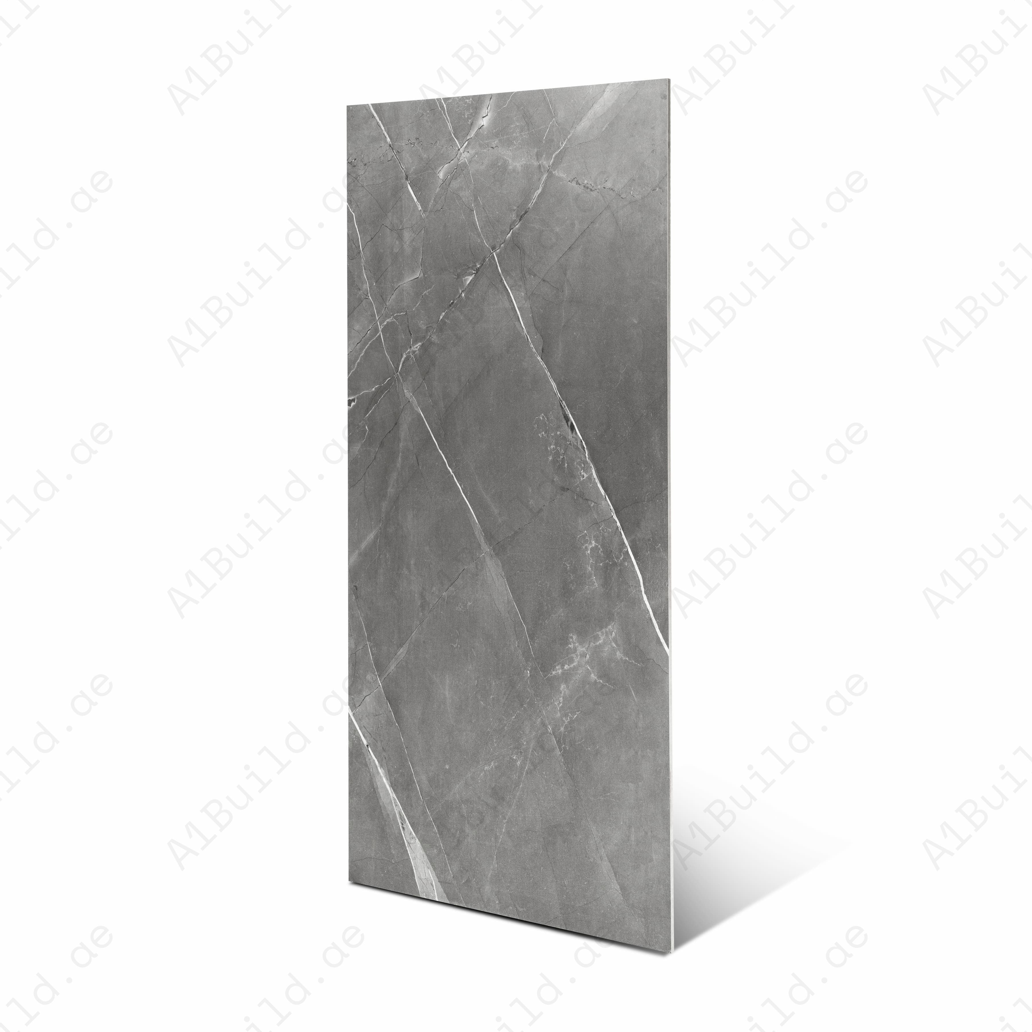 Liza Grey Matte Porcelain Tile 60x120cm | Bold Grey Marble Look Large Format Floor & Wall Tile | Contemporary Stone Flooring UAE