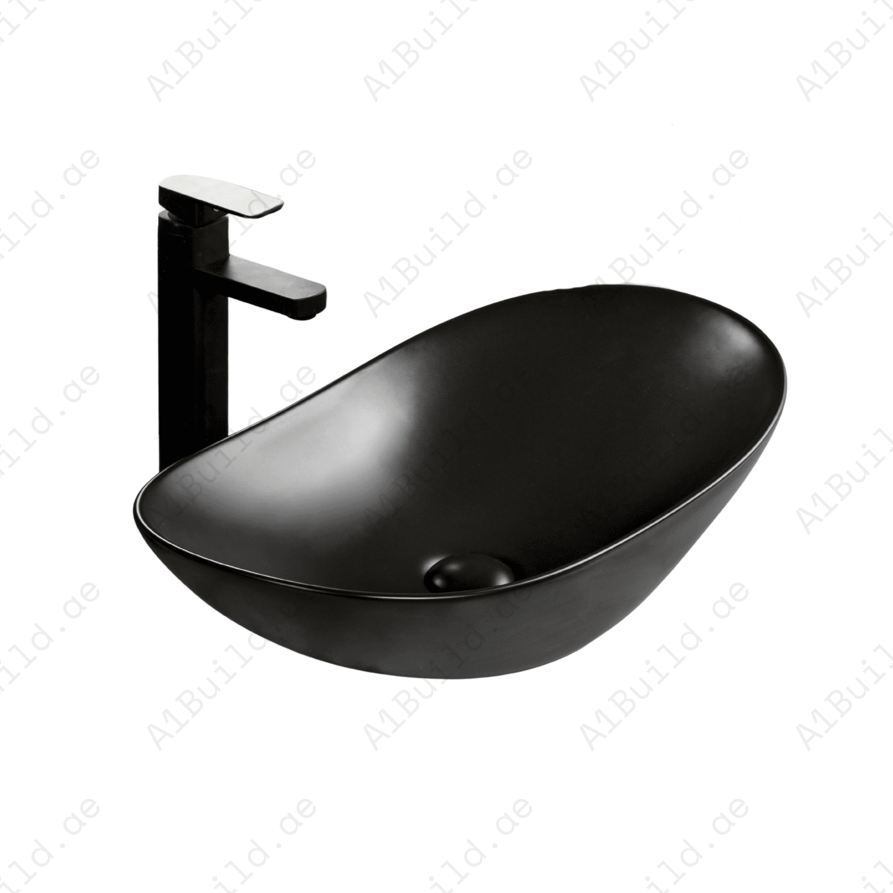 COUNTERTOP WASH BASIN W/O TAP HALE  630*360*150 MM, MATT BLACK