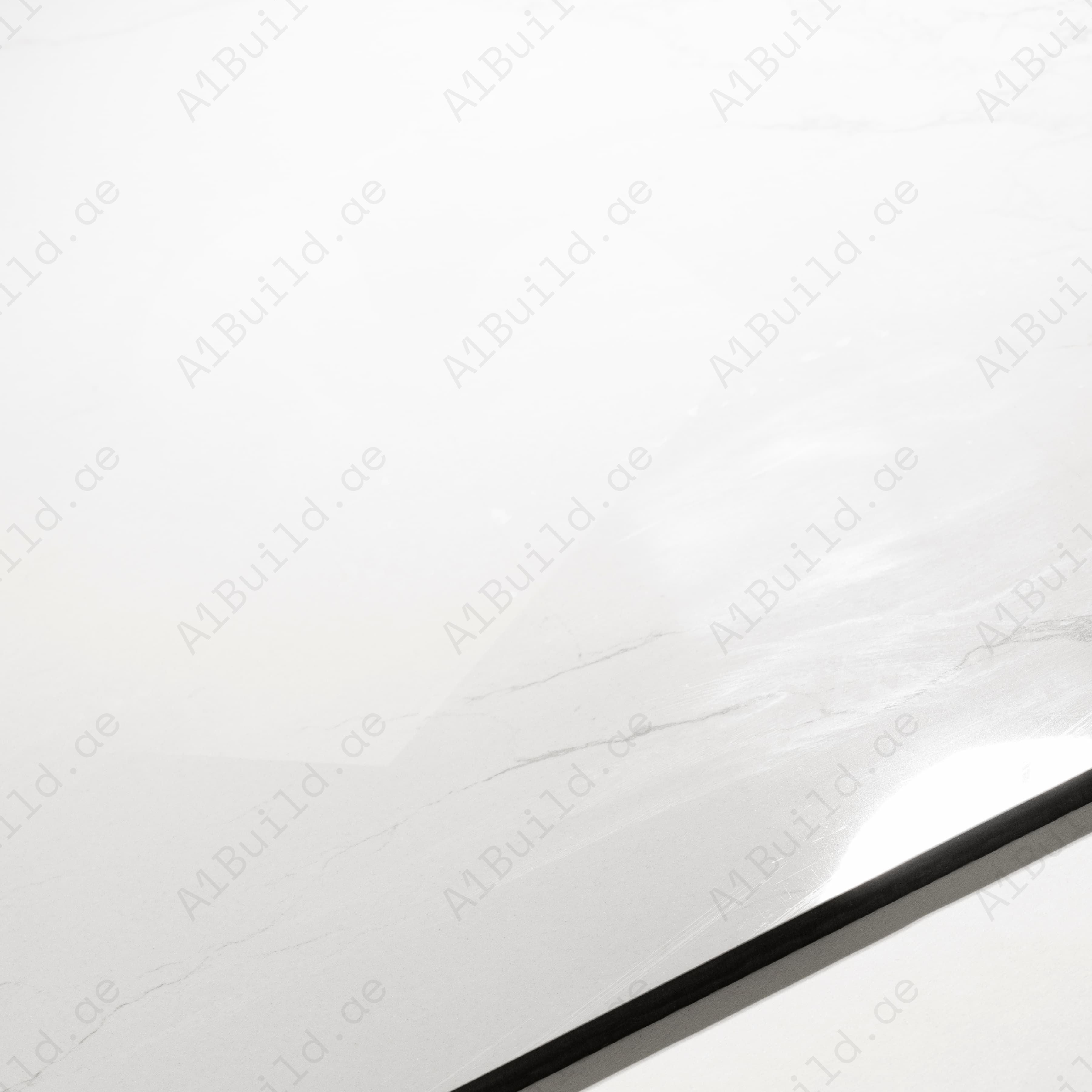 Daffodil White Glossy Porcelain Tile 60x120cm | Soft Grey Veined White Marble Look Large Format Floor & Wall Tile UAE