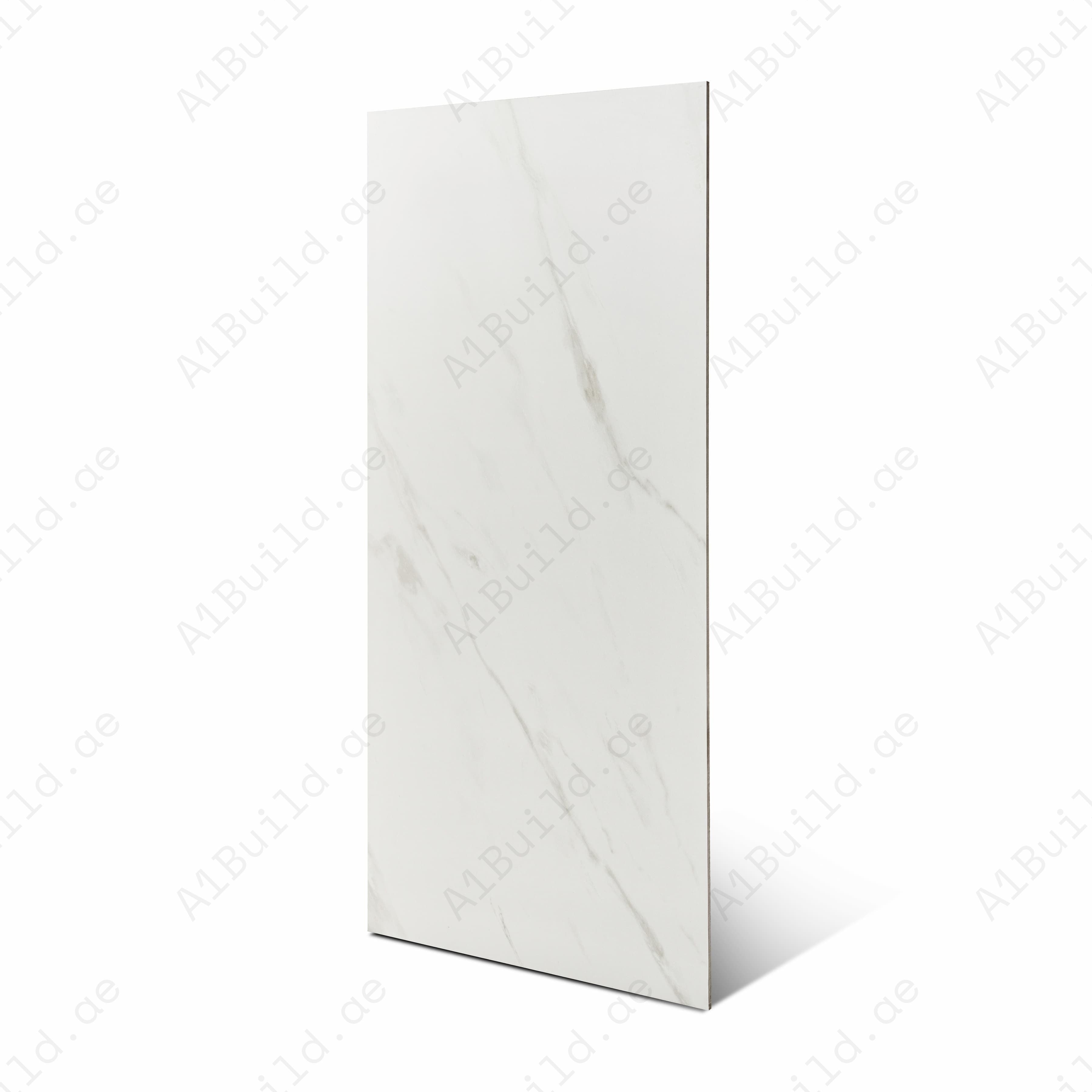 Coring Statuario White Matte Porcelain Tile 60x120cm | Fine Grey Veined Statuario Marble Look Large Format Floor & Wall Tile UAE