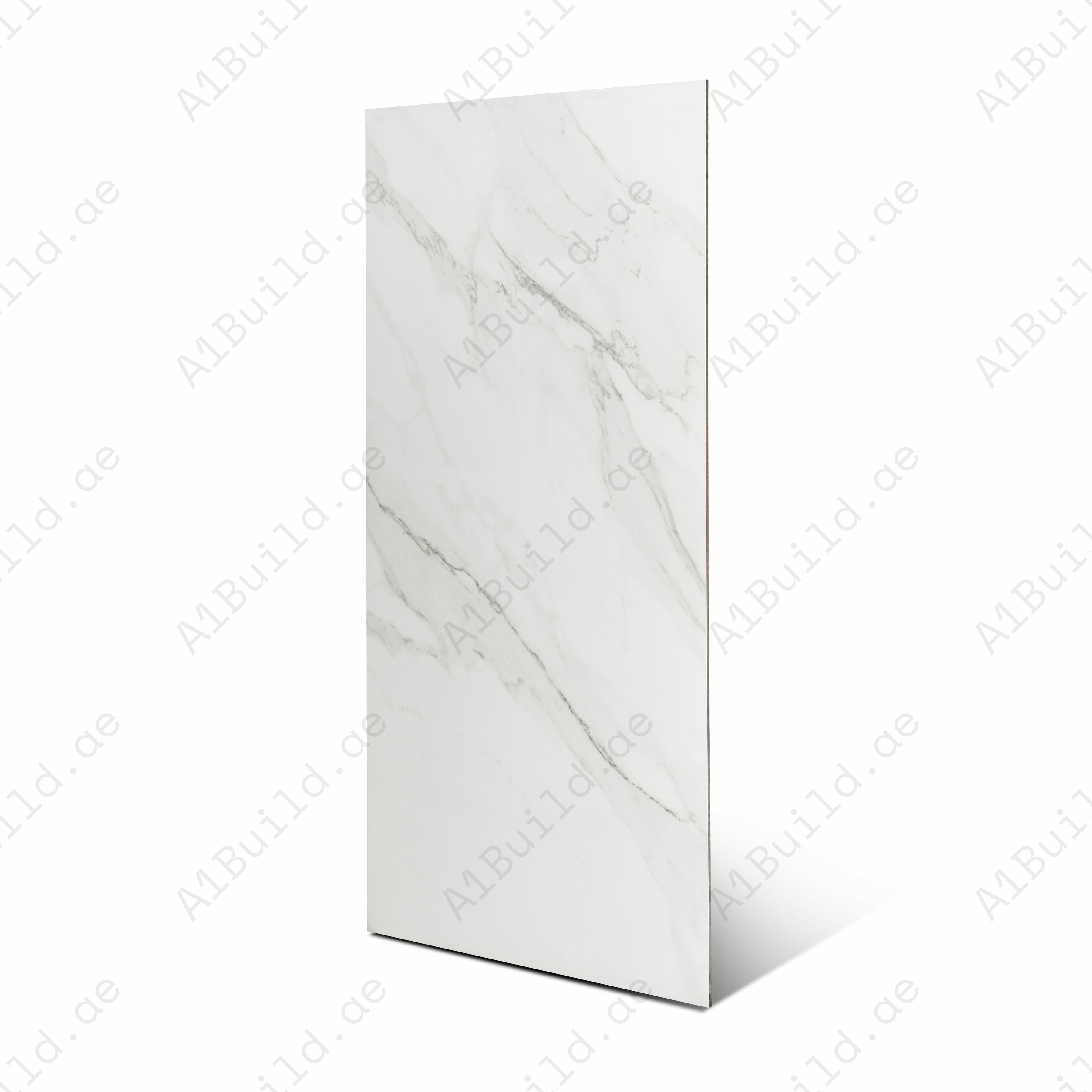 Statuario Valencia White Matte Porcelain Tile 60x120cm | Bold Grey Veined Statuario Marble Look Large Format Floor & Wall Tile UAE