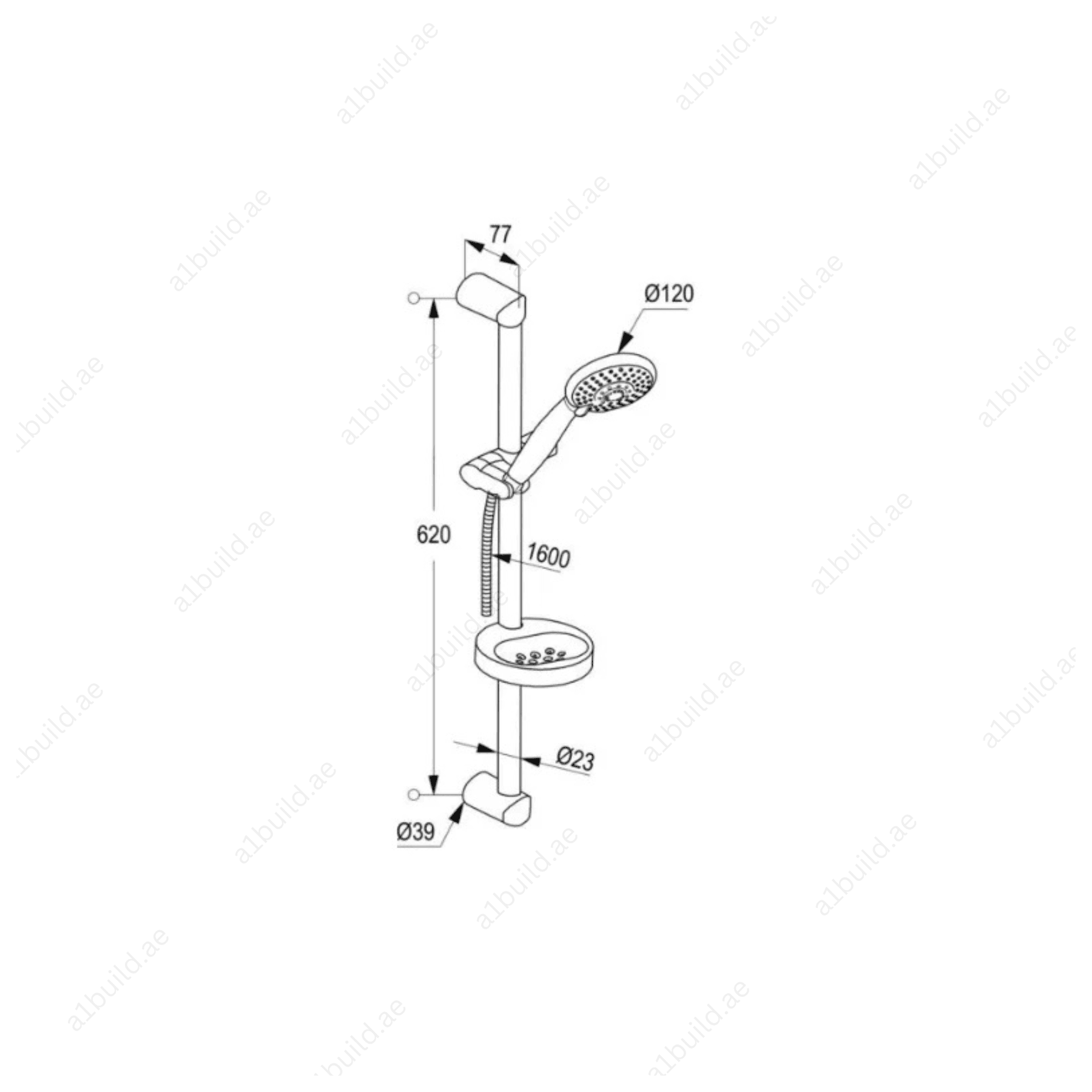 4S Shower Set Chrome with Hand Shower and Quick Lime Deposit Cleaning System