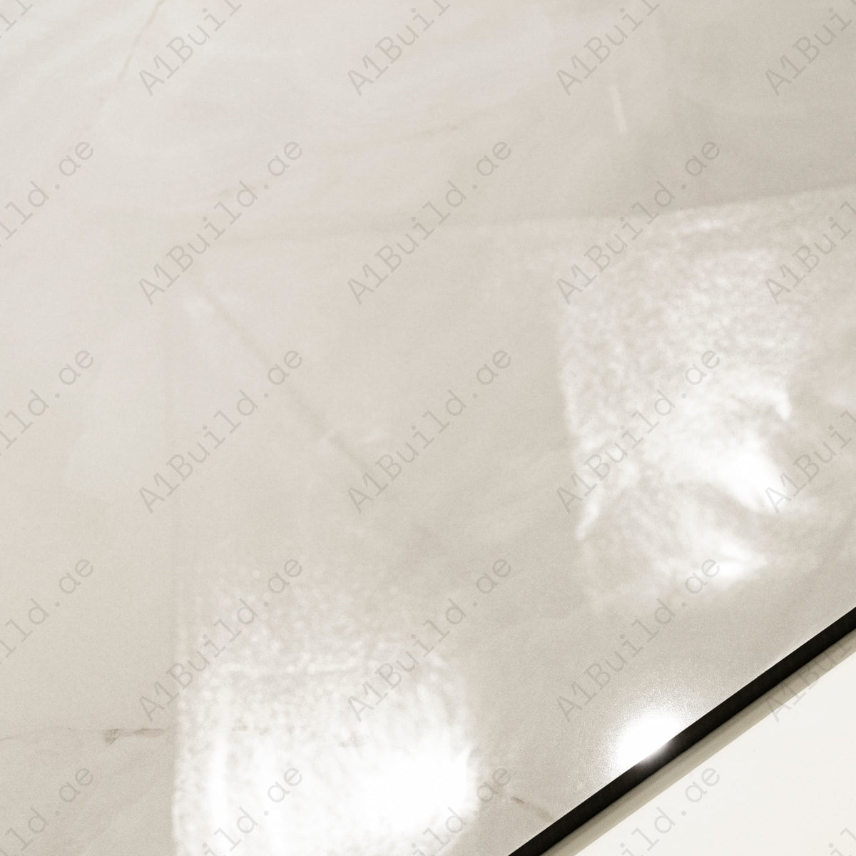 Close-up detail showing the soft glow and translucent onyx-style surface of Cremasm 139 porcelain tile