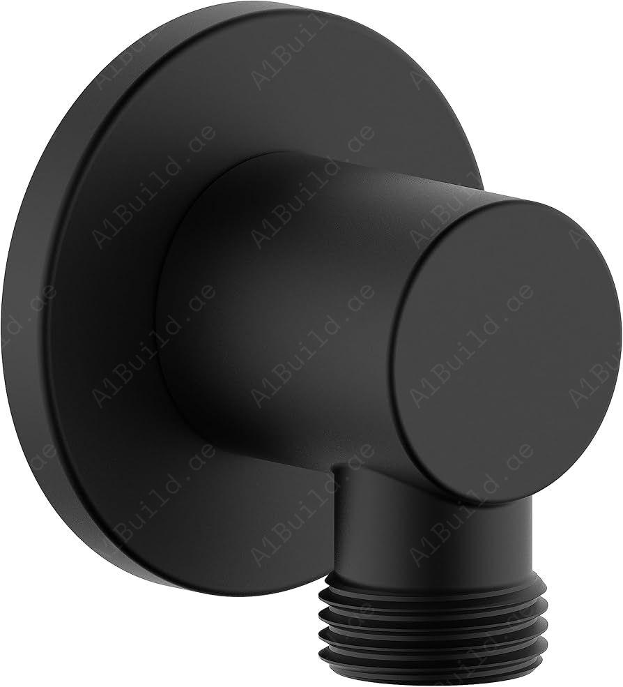 Infinity Round Shower Outlet – Matte Black Finish, Exposed Installation, Made in Germany by Hesanit