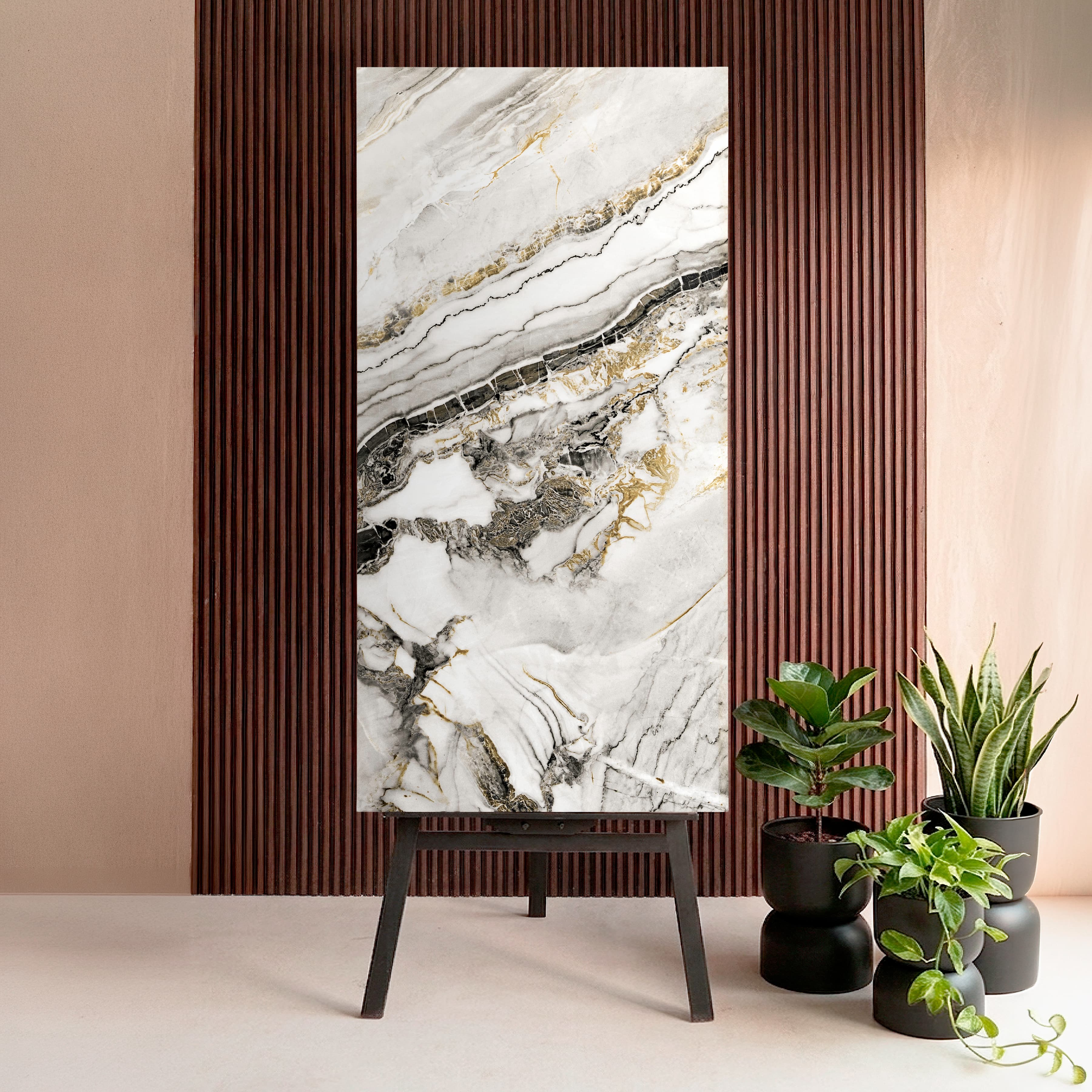 Porto Gold Luxury Marble Look Porcelain Tile 60x120cm – 9mm Thickness