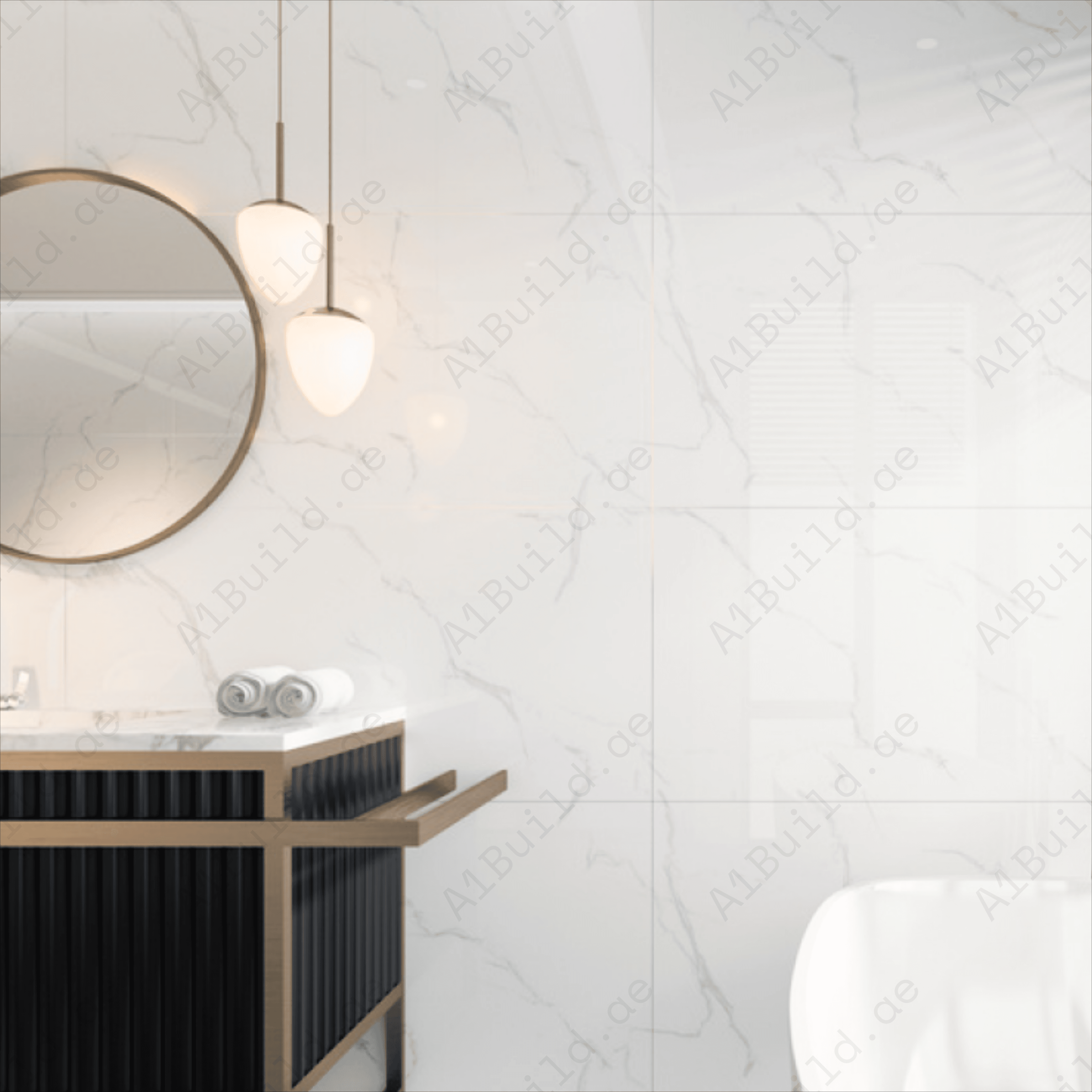 Mint Statuario 80x160cm 09mm Glossy Porcelain Tile