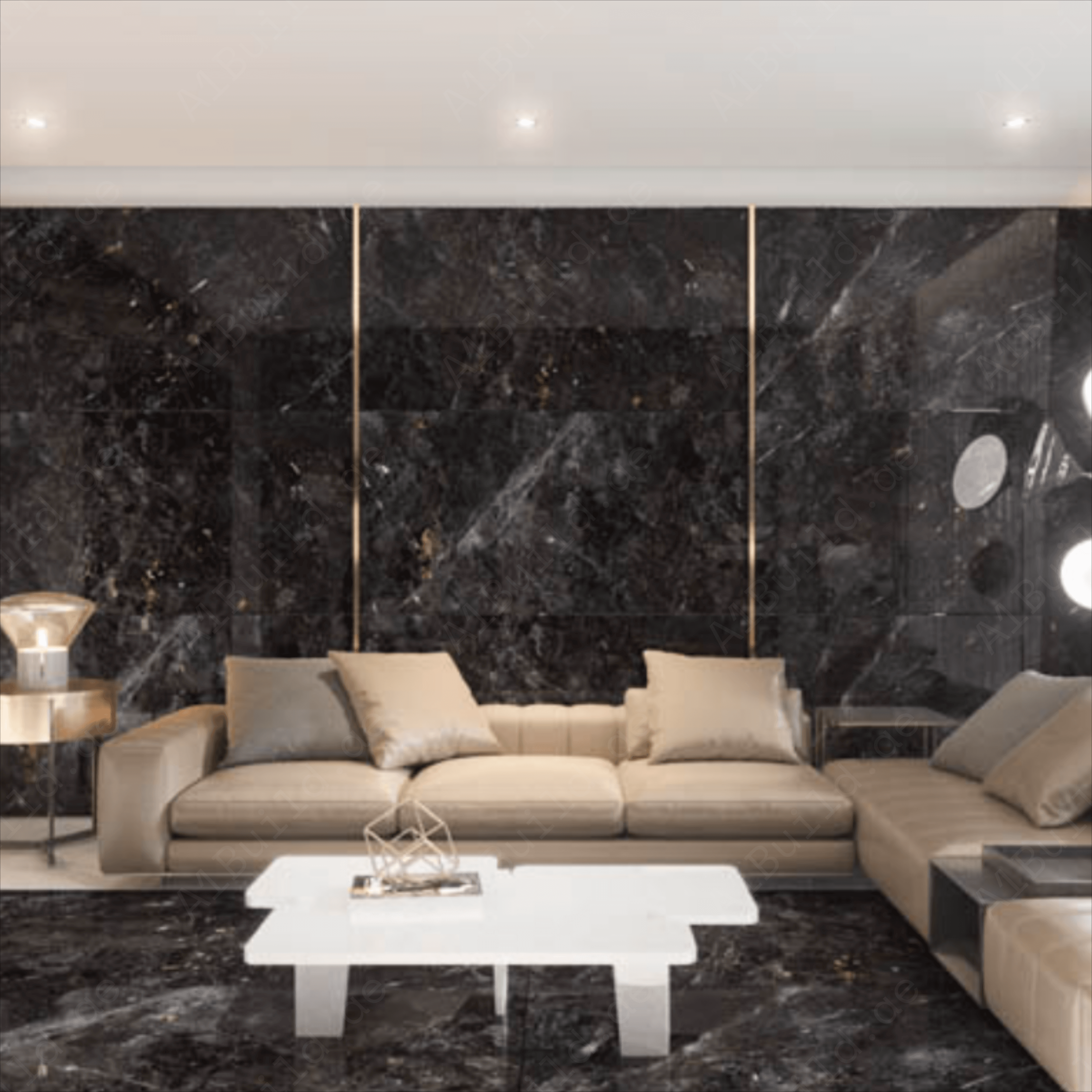 Africano Nero 80x160cm 09mm High Glossy Porcelain Tile