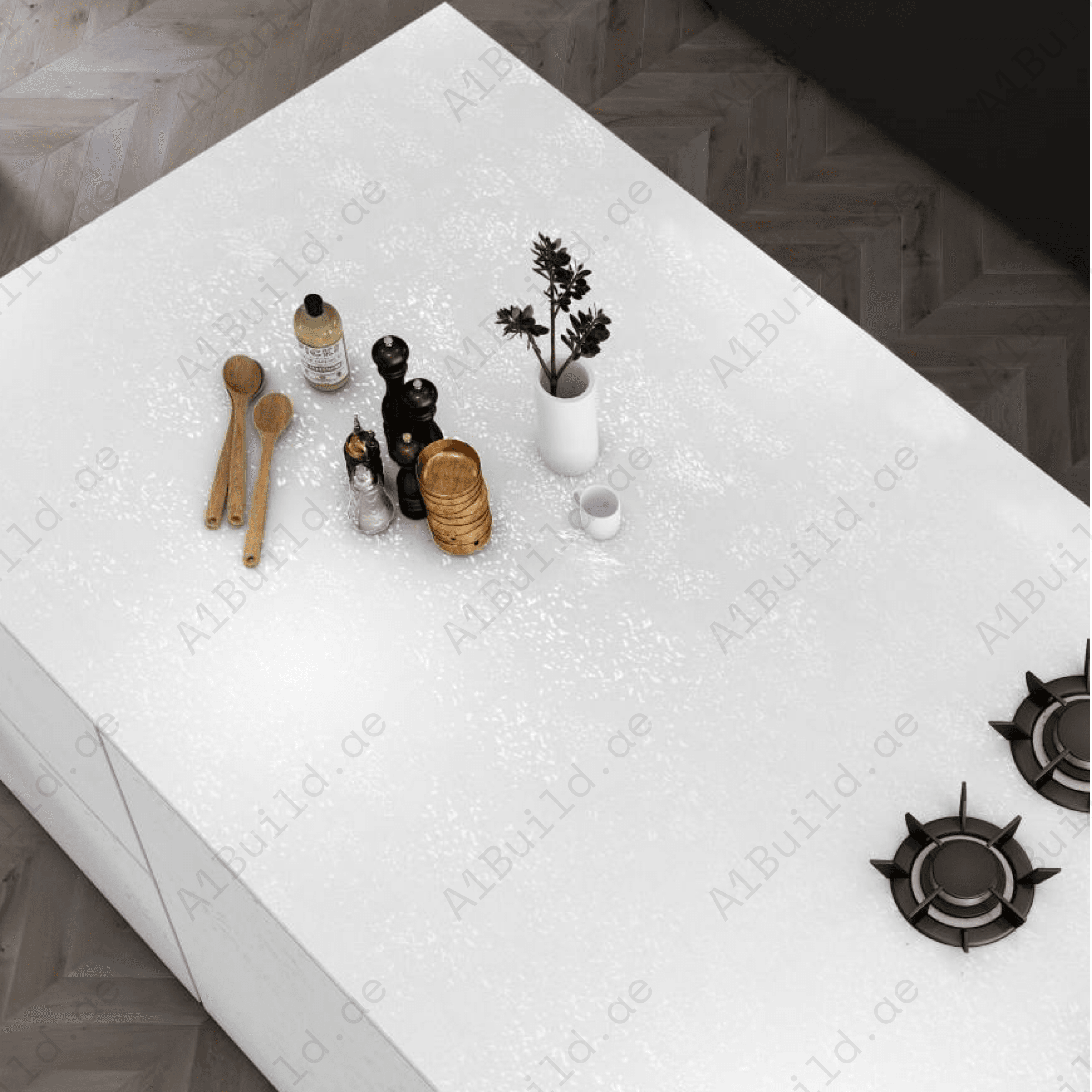 Sparkle White (80x240cm 15mm Random Carving Matt Finish Indoor Floor, Wall & Counter Slabs)