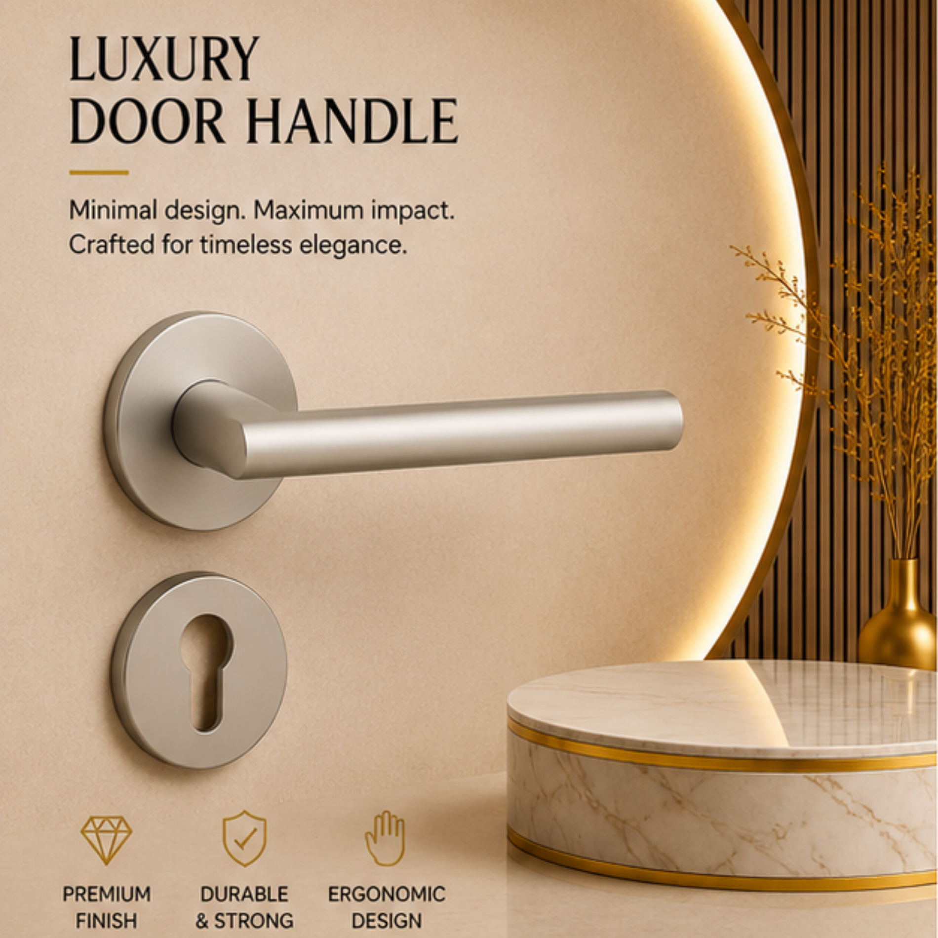 ALA.6239 Aluminum Alloy Door Lock Handle Matt Satin Nickel