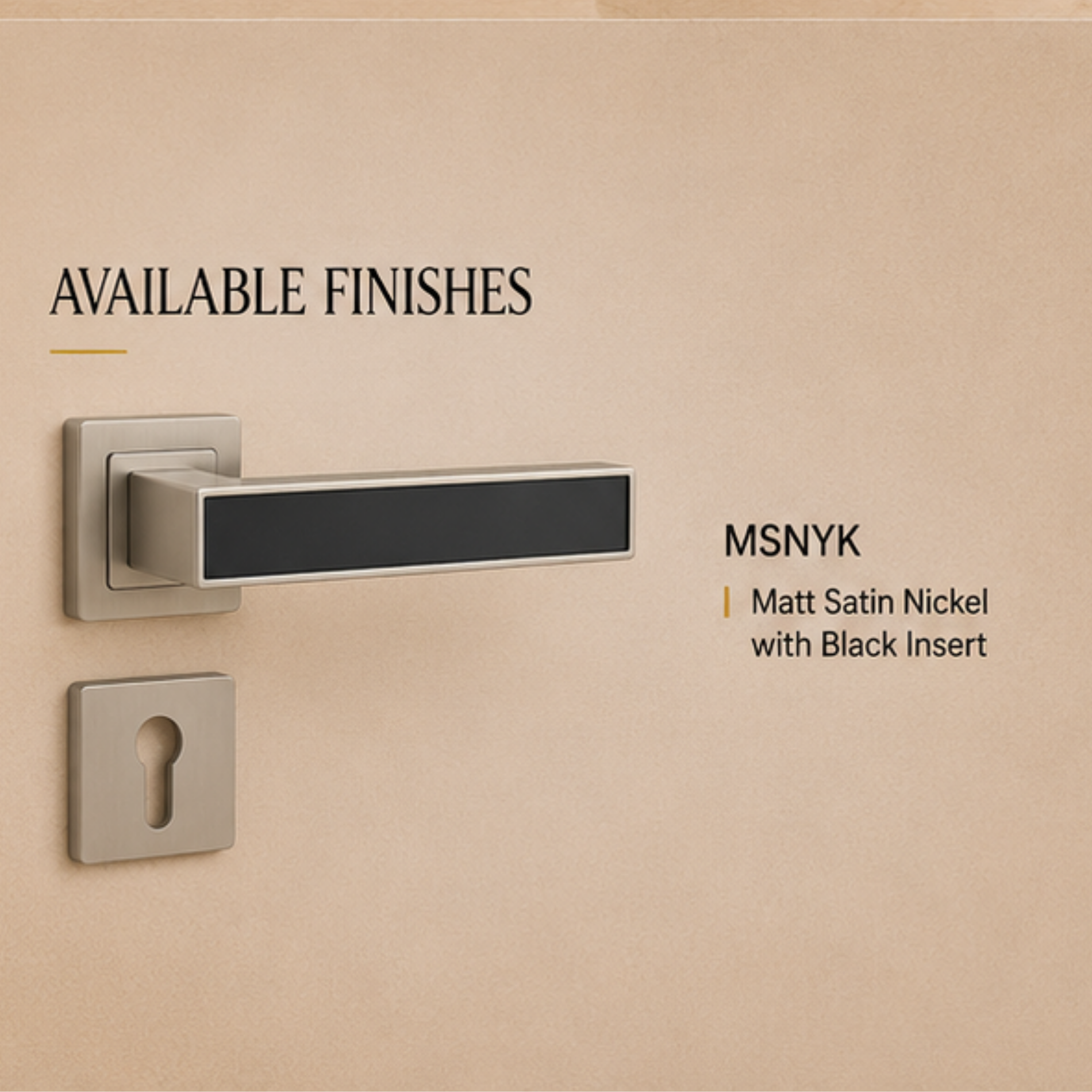 ALA.6501 premium aluminum alloy door lock handle in MSNYK finish. Modern architectural hardware for luxury homes, hotels, offices, and contemporary interiors.
