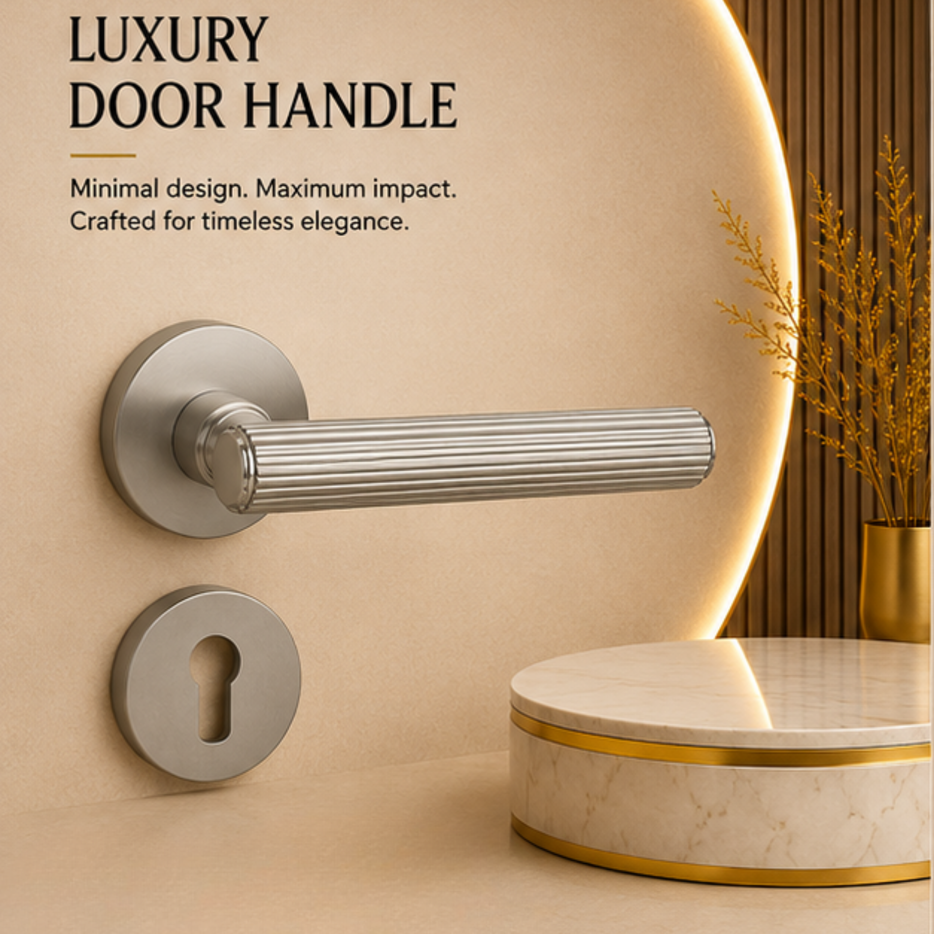 ALA.6515 premium aluminum alloy door lock handle in Matt Satin Nickel finish. Durable architectural hardware for modern homes, hotels, offices, and interiors.
