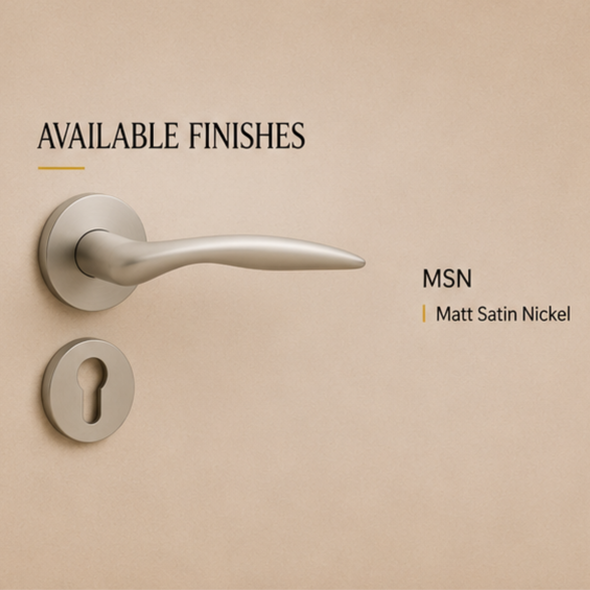 ALA.6537 premium aluminum alloy door lock handle in Matt Satin Nickel finish. Durable modern architectural hardware for homes, hotels, offices, and interiors.