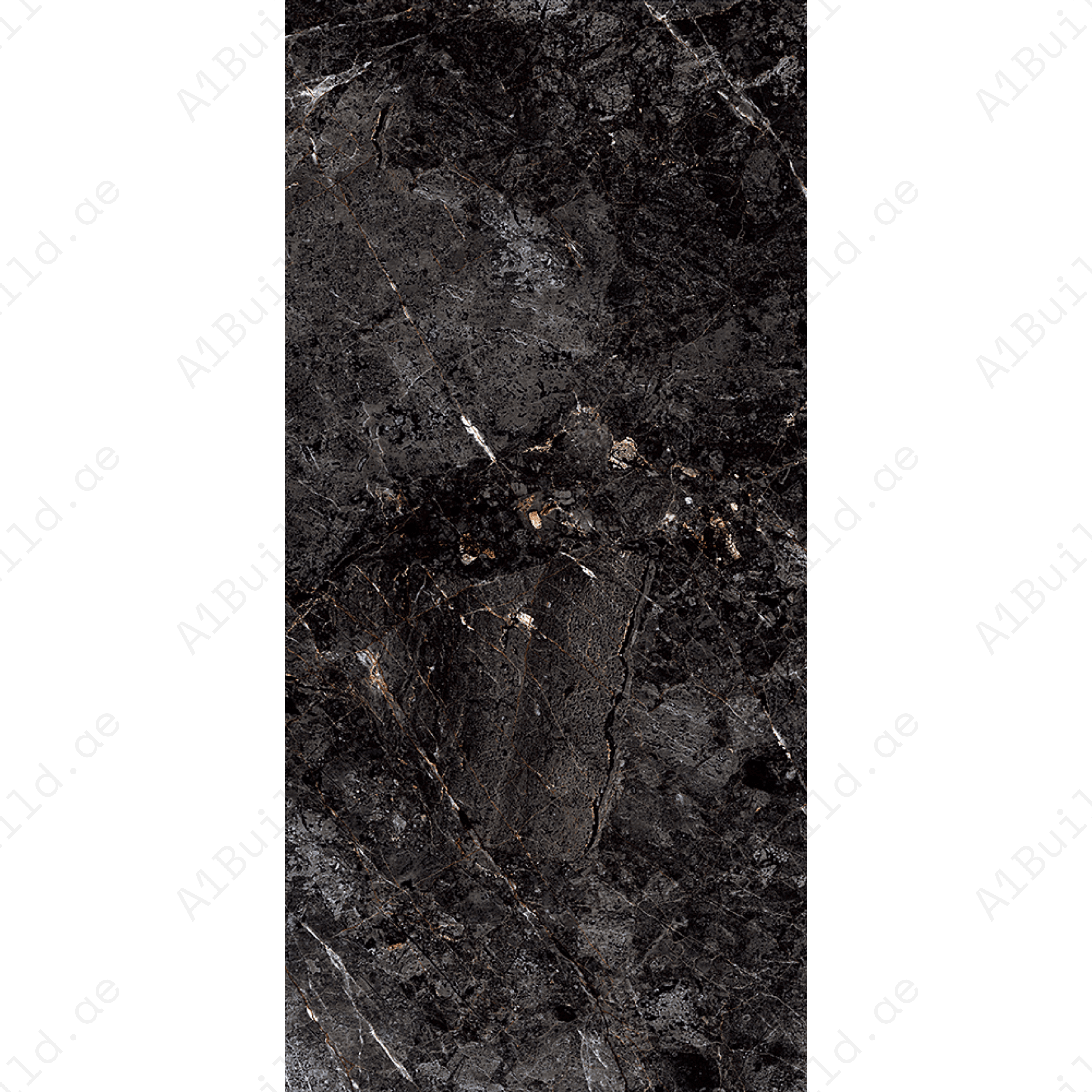 Africano Nero 80x160cm high glossy porcelain tile, 09mm thick with bold black stone veining. Adds luxury, depth, and elegance to modern interiors.