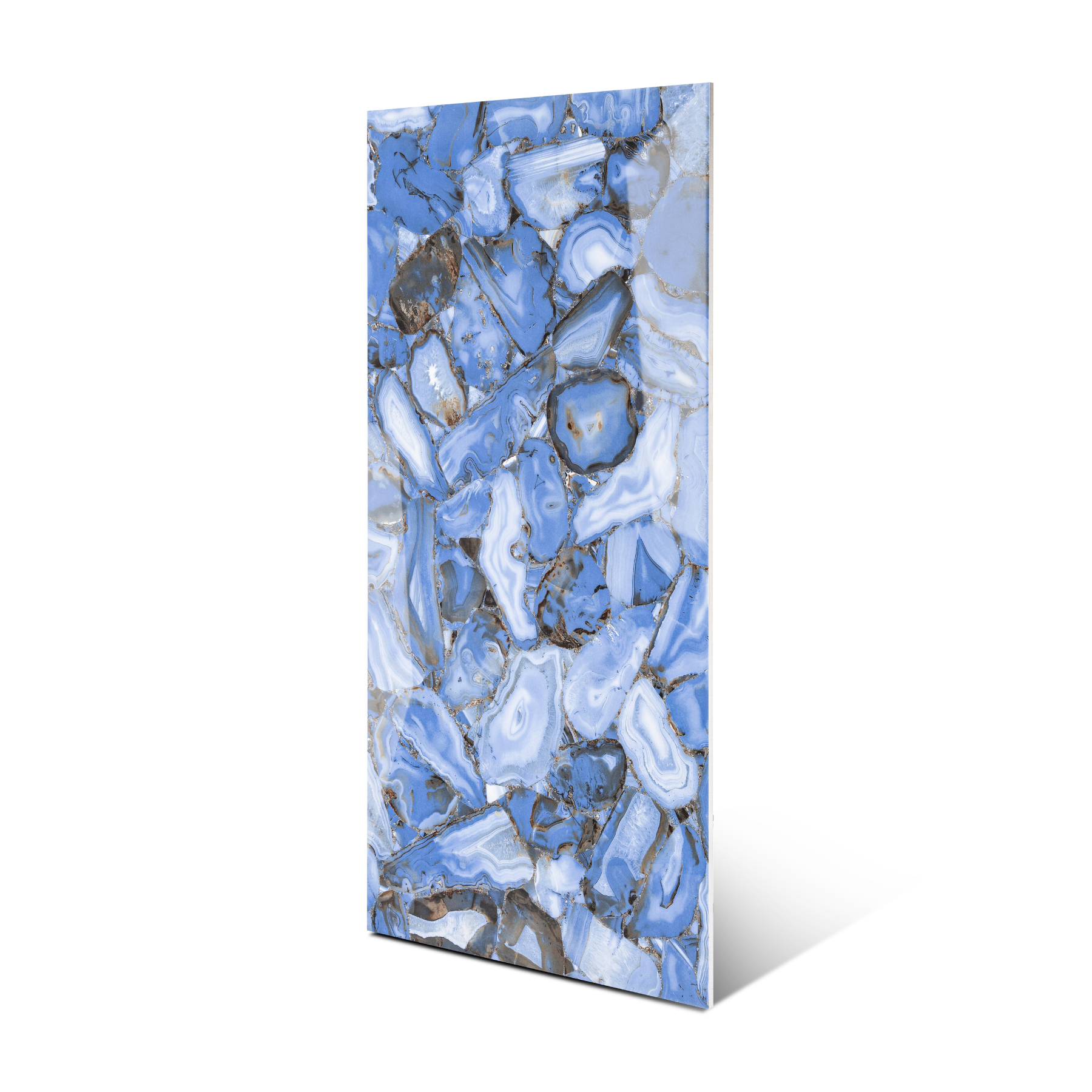 Agate Ocean porcelain tile 60x120cm 9mm thickness, ocean blue marble look design, durable porcelain tile ideal for modern floors and walls.