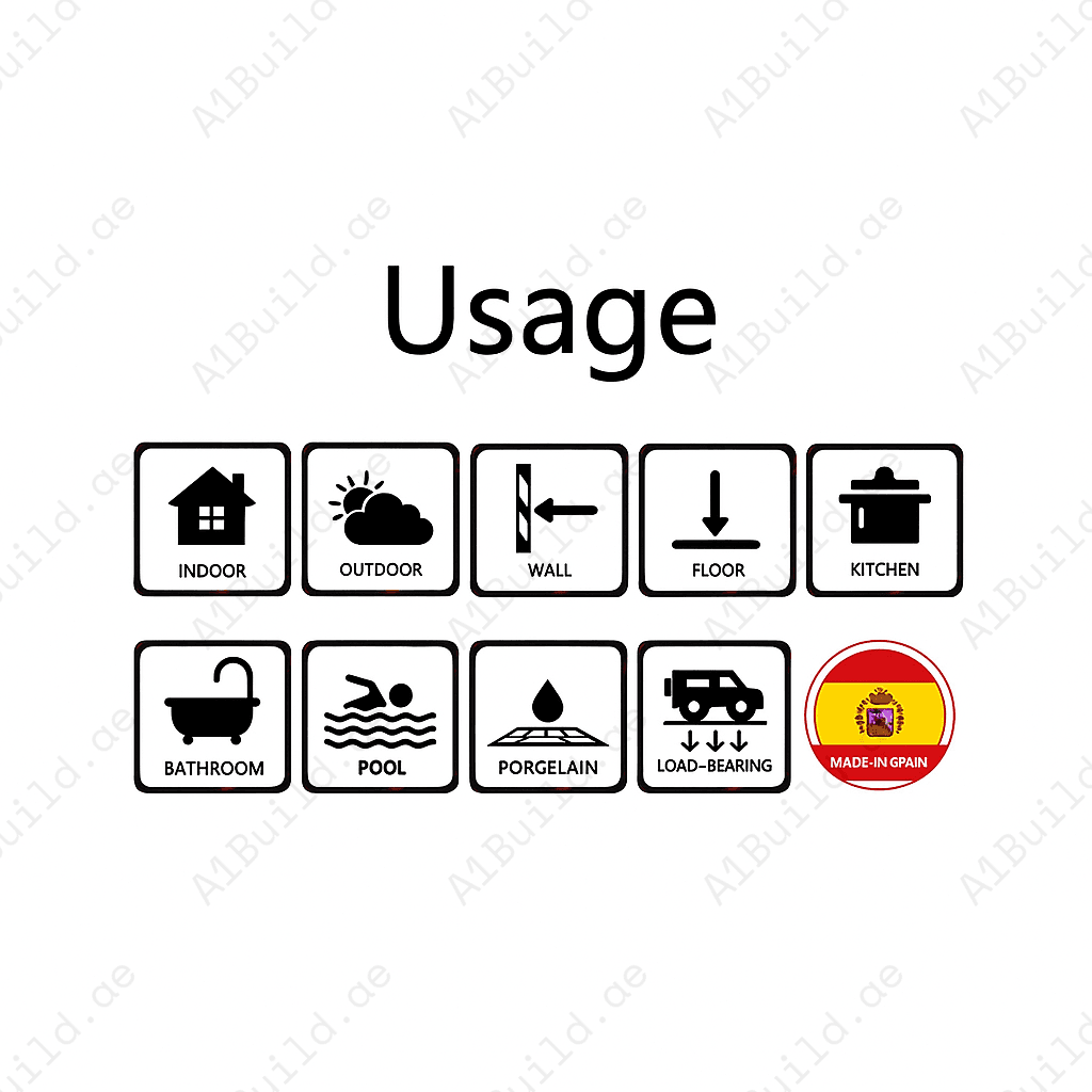 Amalfi Dawn Series Artisanal Tile Usage Icons 