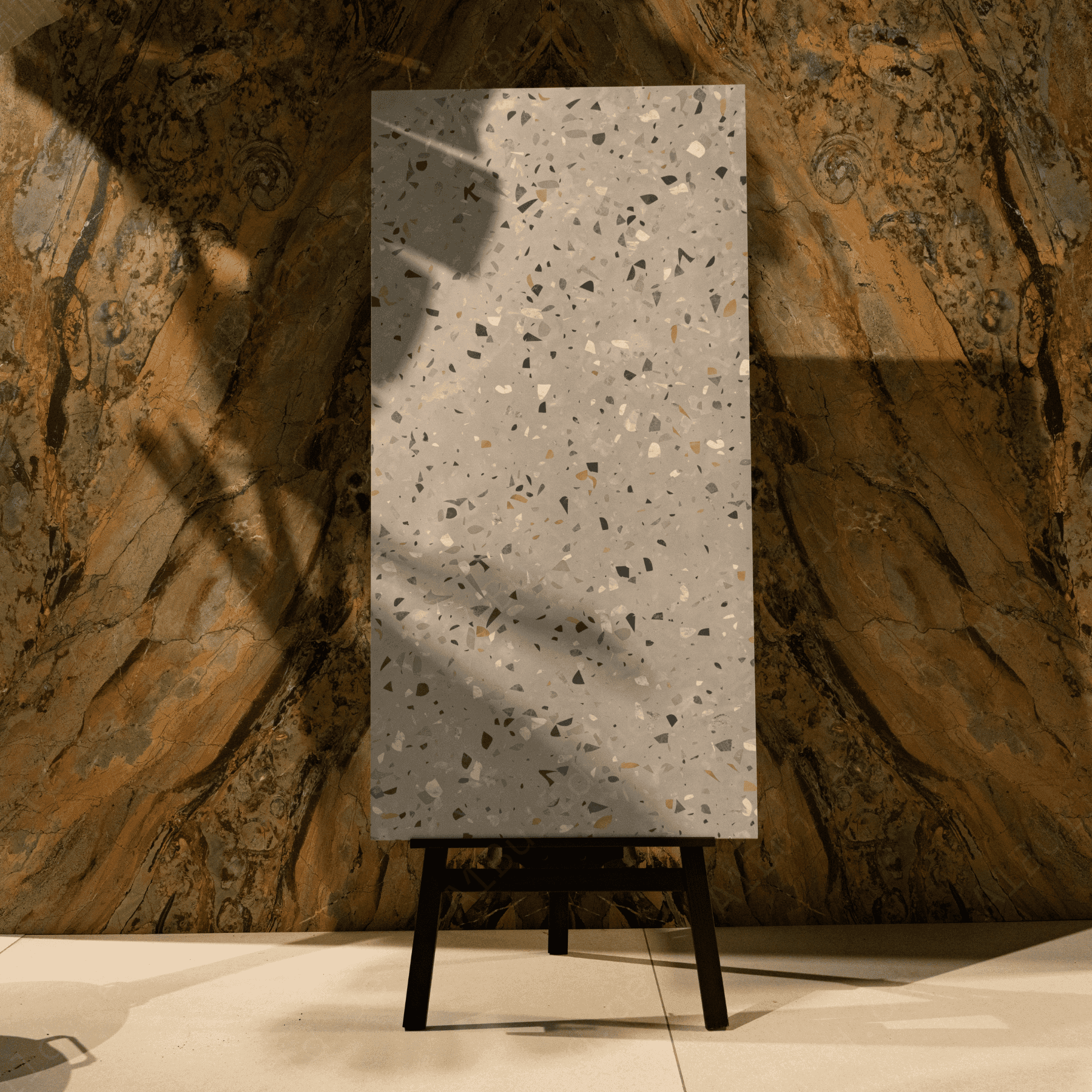 Amata Smoke tiles (60x120cm, 9mm) feature a Carving Matt finish with a soft smoke-grey design. These Porcelain tiles are perfect for Indoor Floors and Walls, offering a sleek, textured look. The carving matt surface enhances the tiles' subtle elegance, creating a modern and calming atmosphere suited for both residential and commercial interiors.