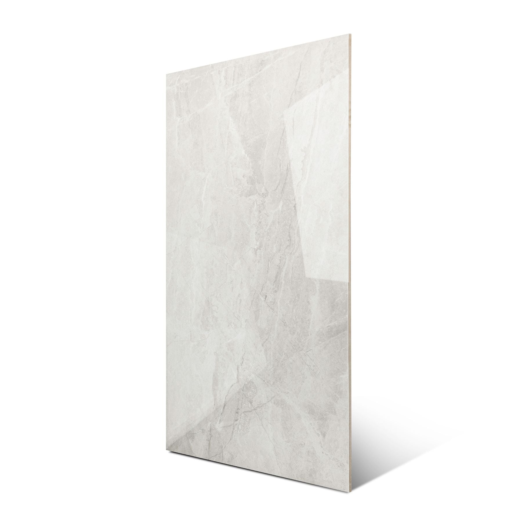 Androsh Grey glossy stone effect porcelain tile 60x120cm with 9mm thickness offers modern grey tones for elegant interiors.