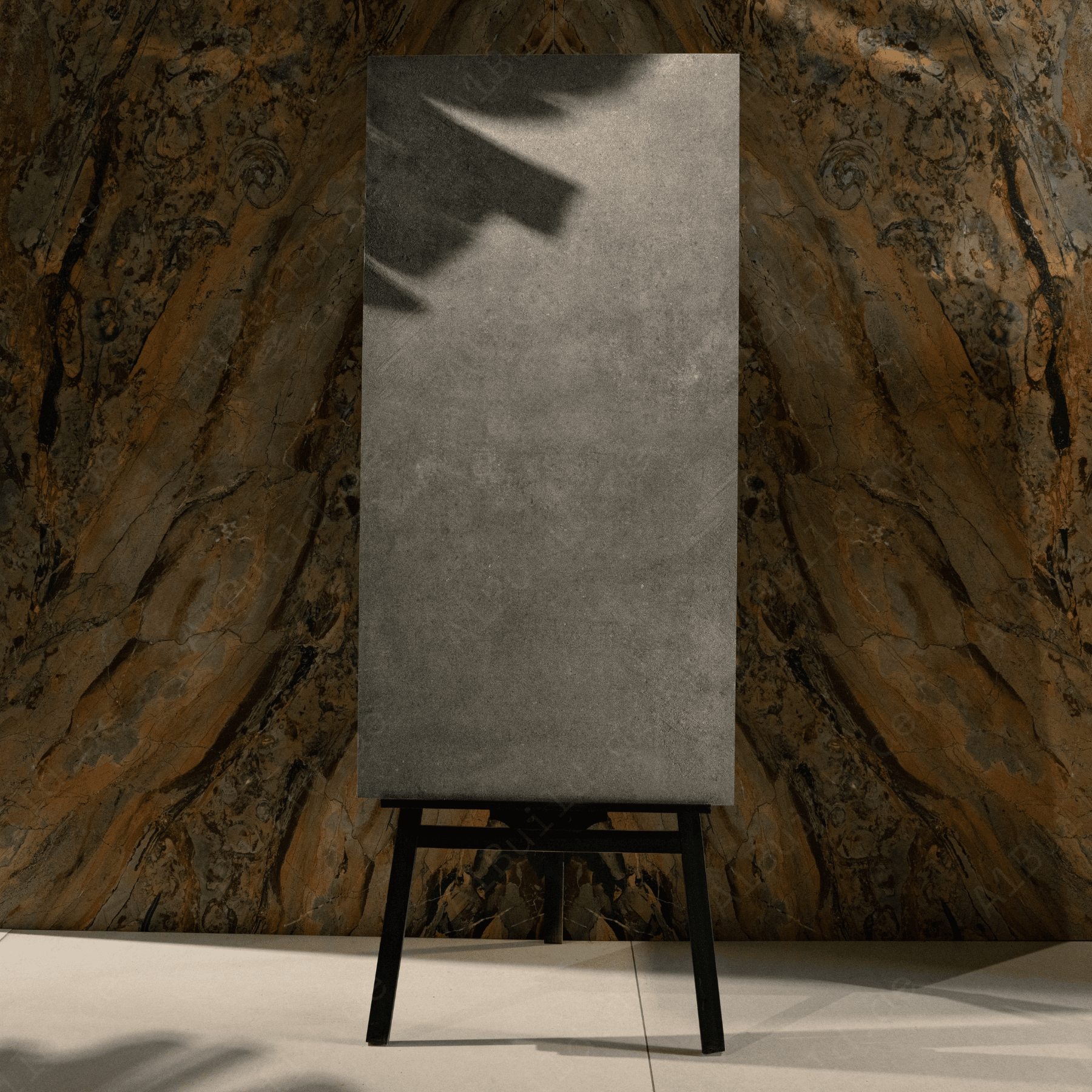 Aosta Grey porcelain tile 60x120cm 2mm thickness, grey stone look design, durable porcelain tile for modern floors and walls.